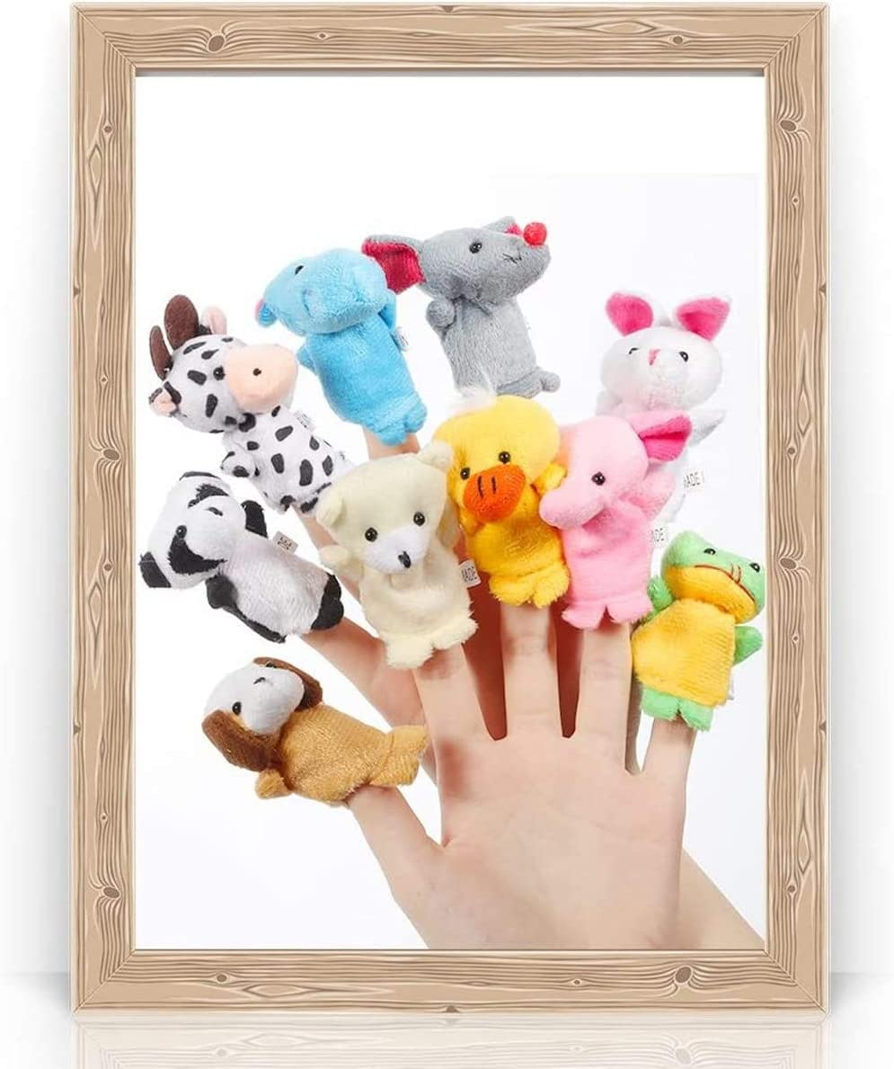 Animal Finger Puppets Set (10PCS), Velvet Animal Finger Puppets for Toddlers, Velvet Cute Cartoon Hand Animals Style Educational Toys Cloth Velvet Puppets Doll Mini Animals Zoo Babies Storytime Toy image number 1