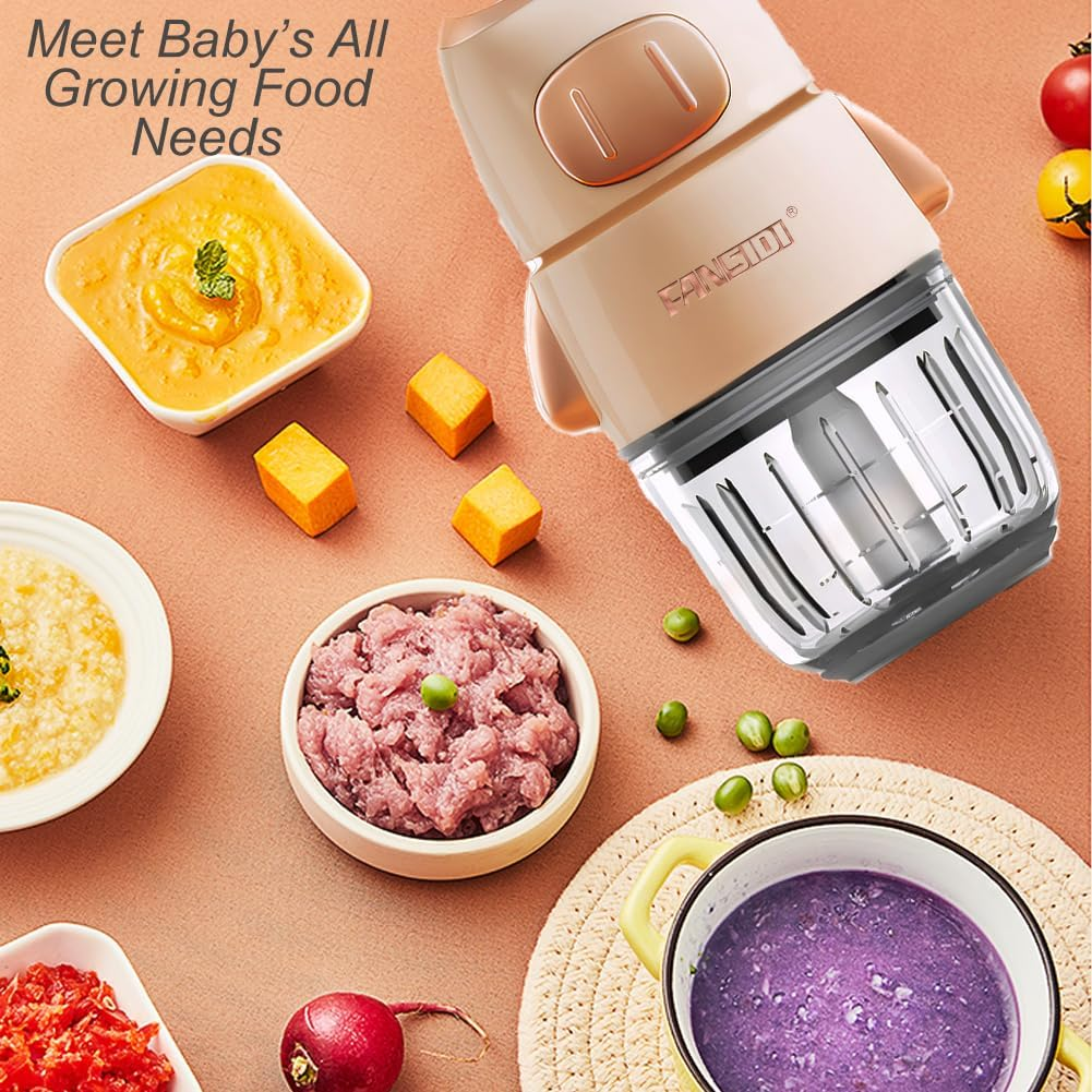 FANSIDI 2024 Baby Food Processor | Baby Food Maker - Multi-Function Food Blender for All Stages of Baby'S Growth, Puree, Fruit,Vegetable, Meat, Compact Baby Food Grinder with 1 Durable Glass Container image number 5