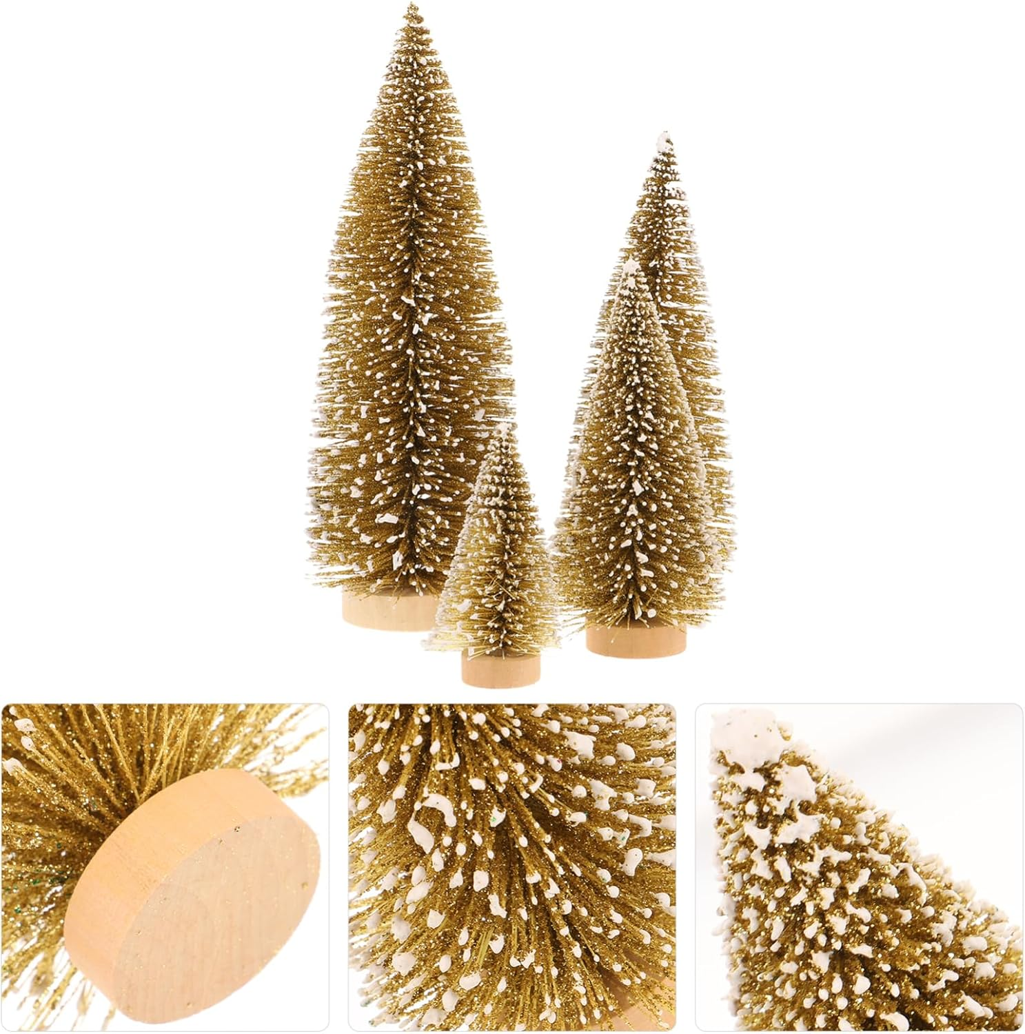 12Pcs Xmas Tree Pendants Desktop Christmas Decorative Flocking Adornment Craft Supplies for Christmas Tree Flowers Decorations image number 2