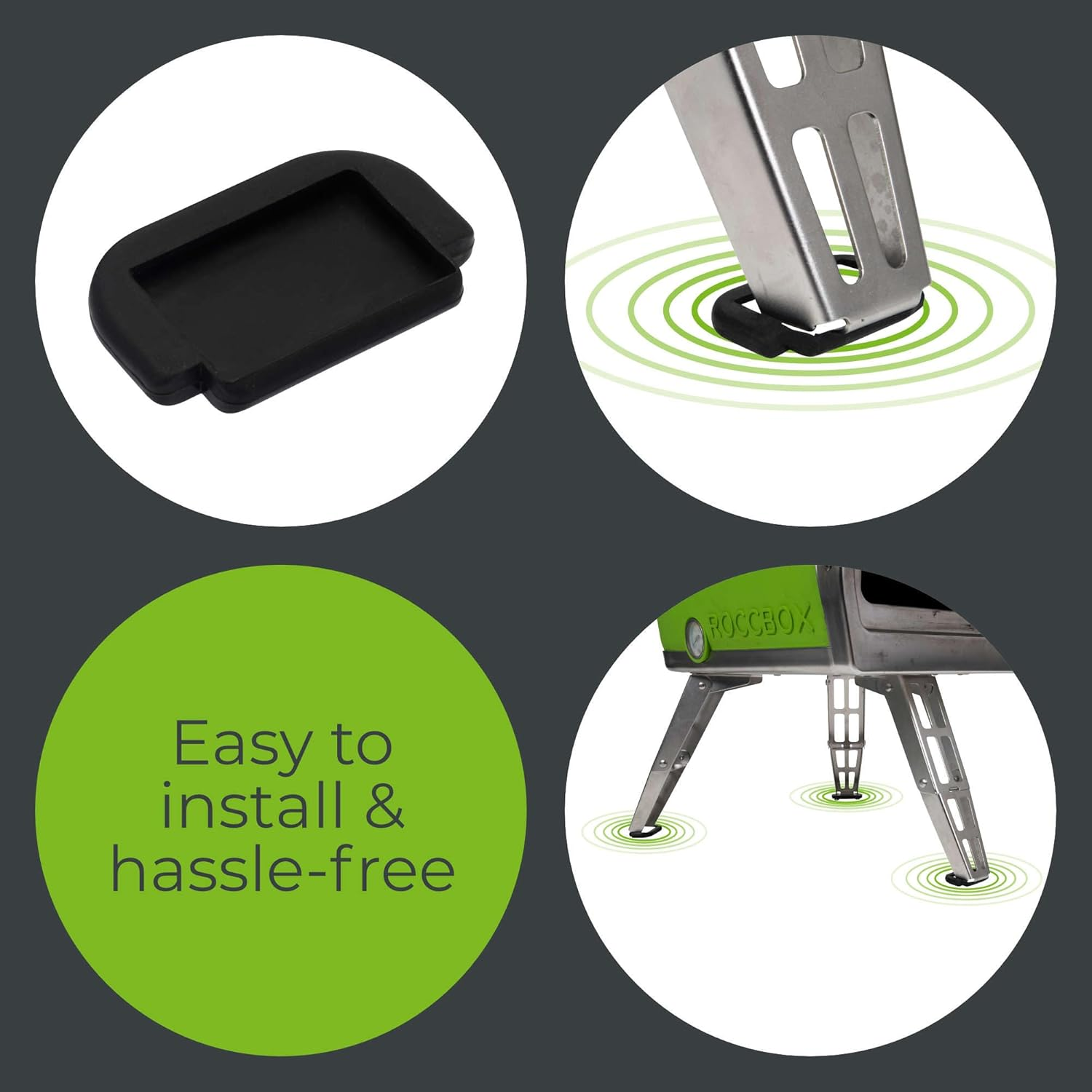 Gozney Roccbox Pizza Oven Black Rubber Feet Surface Protectors Pack of 3 image number 3