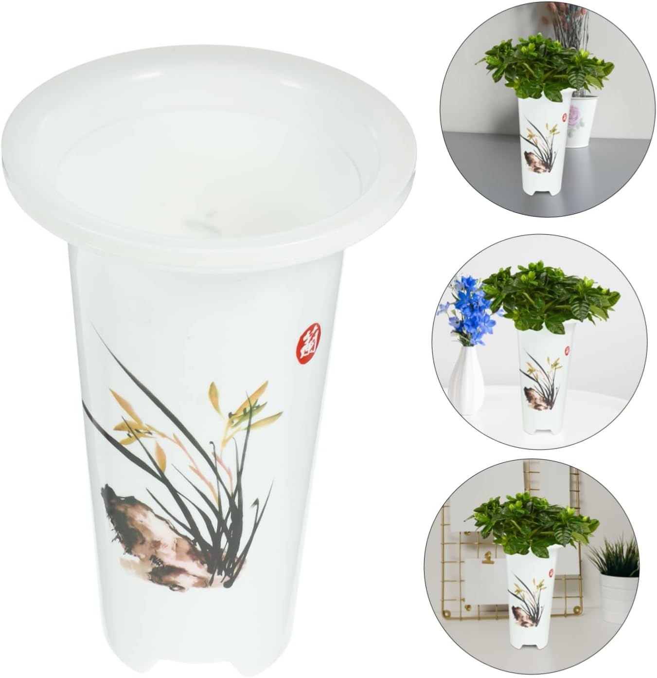 GANAZONO High Flowerpot Drainage Holes for Deep Planting Versatile Garden Nursery Pot for Indoor and Outdoor Use for Flowers and Greenery image number 3