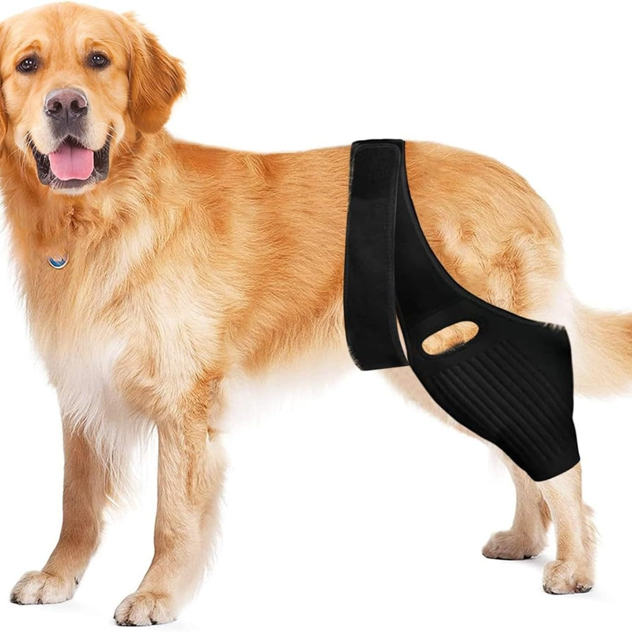 Dog Knee Brace with Side Stabilizers for Dog ACL, Adjustable Canine Shoulder Leg Hip Wraps for Arthritis & Torn CCL, Wound Care & Loss of Stability from Arthritis (M, Black) image number 2