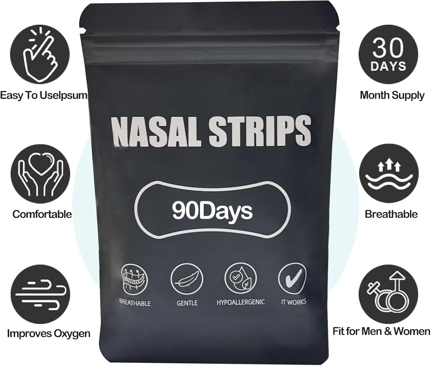 90 Days Supply anti Snoring Nasal Strips-For Men & Women-Snoring Relief Aid-Comfortable Nasal Strips for Nighttime Use image number 6