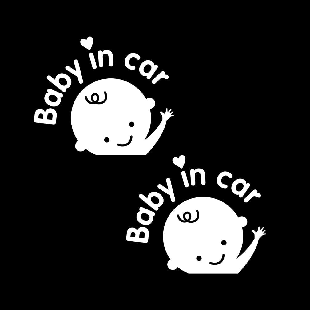 Baby in Car Sticker Car Decal Funny Kids Child on Board Window Bumper Decal Sticker Suitable for Cars, Trucks 2Pcs image number 3