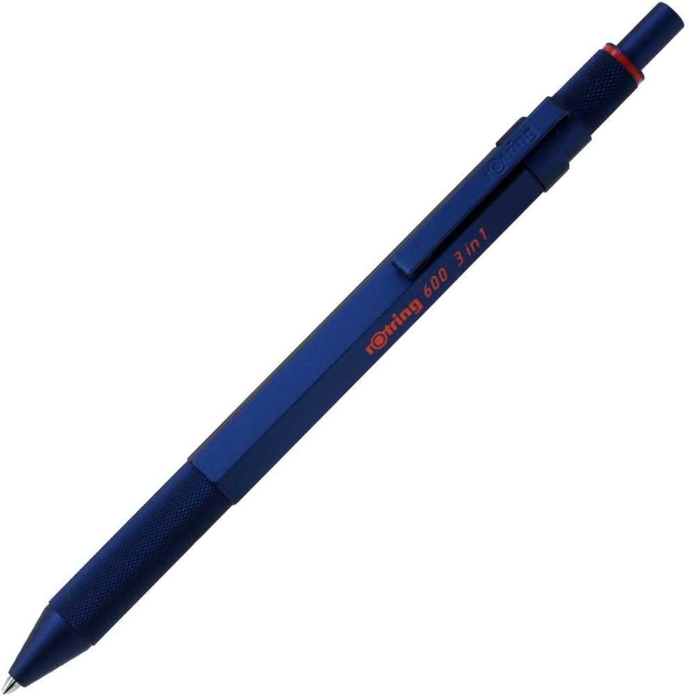 Rotring Rottling Multi-Pen, Iron Blue, 600, 3-In-1, 2159367 Mechanical Pencil, Premium Writing Tool, Stationery, Made in Germany, Drafting Pen, Professional Ballpoint Pen