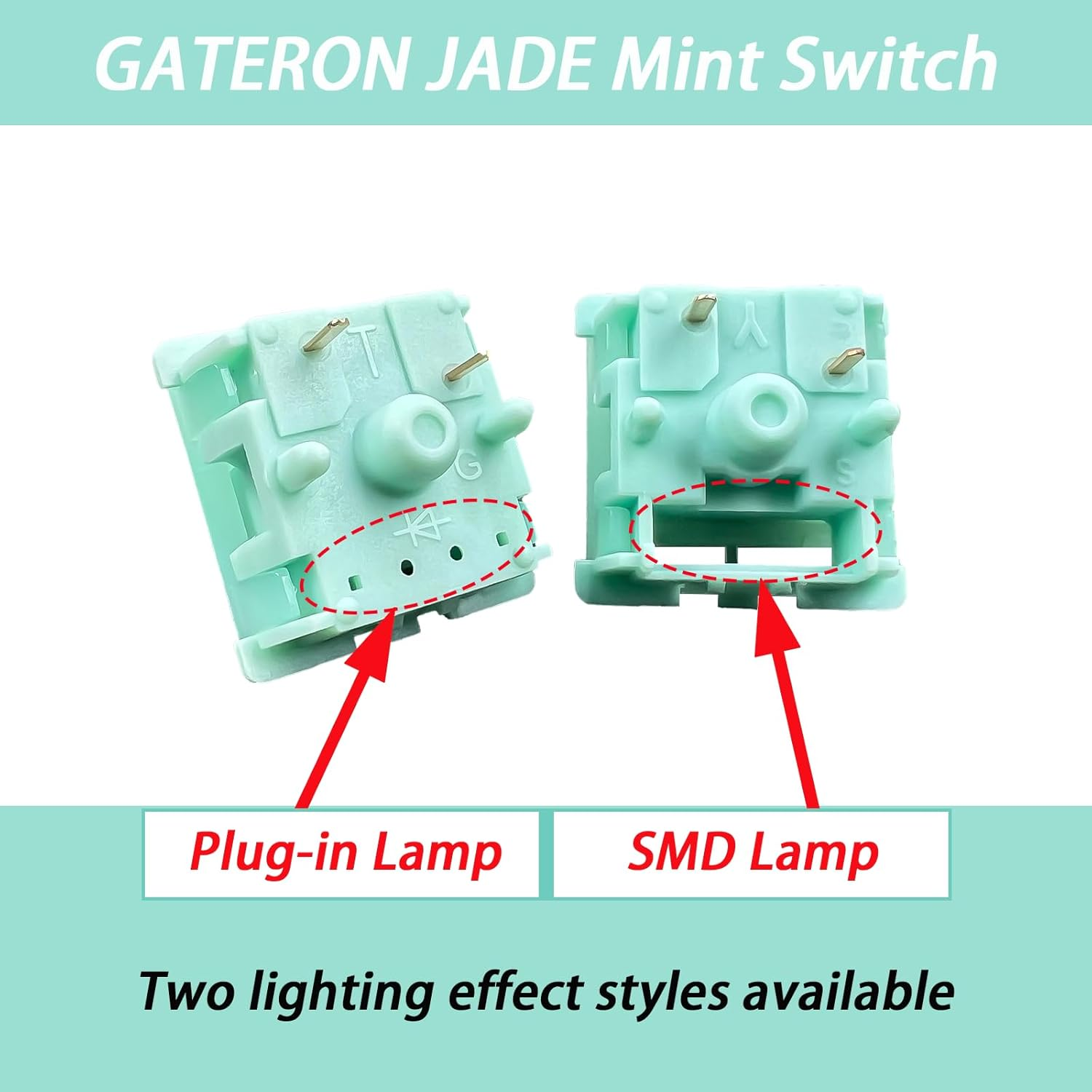 Gateron Mint Switches for Gaming Mechanical Keyboard,5 Pin 55Gf Dual-Stage Spring Pre-Lubed Linear Switches for Gaming and Office(Plugin,45Pcs) image number 6