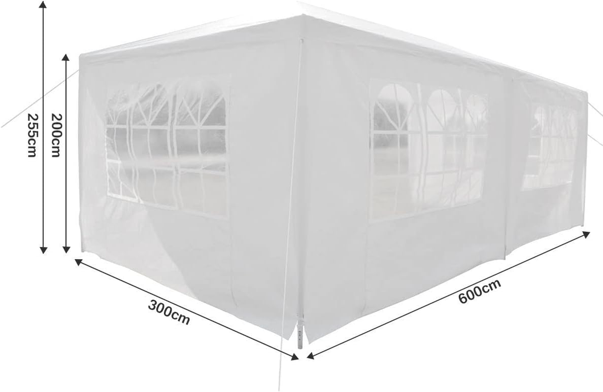 OGL 3X6M Canopy Outdoor Gazebo Tent Party Wedding Tent Outdoor Garden Waterproof Marquee W/4 Removable Walls image number 3
