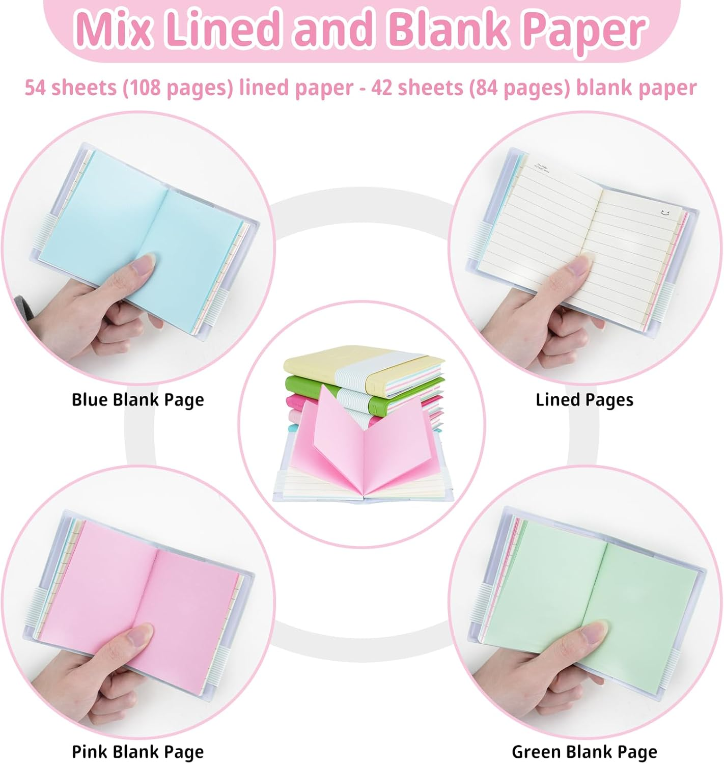 12 Pack Small Pocket Notebook, Mini Diary Notepad Memo Book with PU Leather Softcover, Portable Journal Note Book for School Office Supplies for Students Kids image number 6