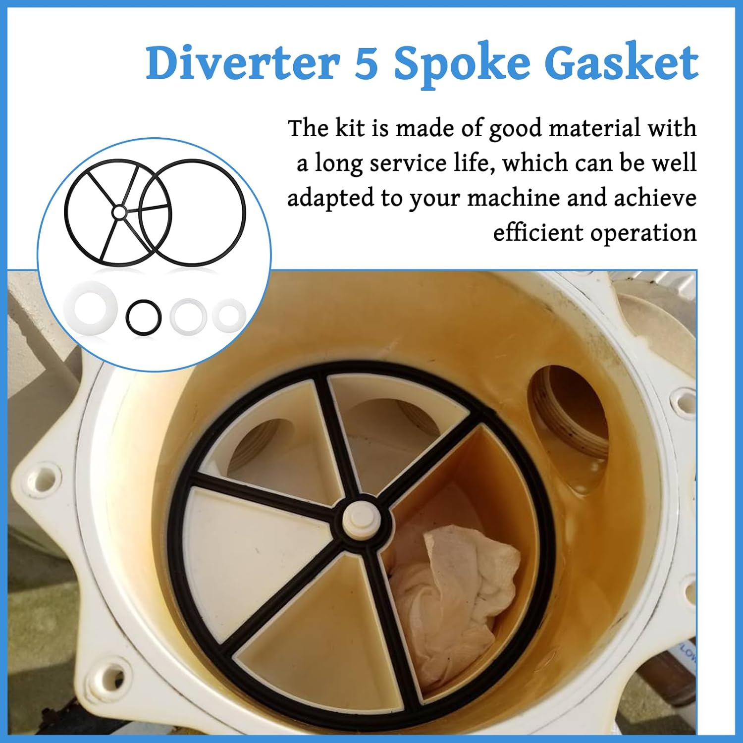 Replacement Sealing Ring Pool Pump, Bestway Flowclear Seal for Sand Filter System 6-Way Valve Rubber Pool Seal Flowclear Replacement Parts Compatible with Hayward Vario-Flo XL Valve Filter image number 4