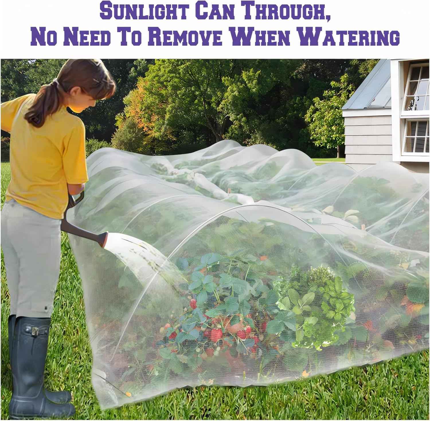 Garden Insect Netting, Reusable Floating Row Cover, Plant Covers Freeze Protection, Ultra Fine Mesh Garden Covers for Vegetables, Flowers, Fruit and Plants (10Ft X 32.8Ft)