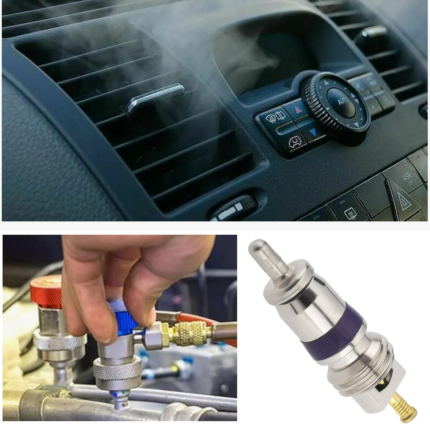 Emsea 4Pcs Car Air Conditioning Valve Core Refrigerant Refill Valve Core Insert 3C0 820 795 8E0 820 855 KTT500012 Compatible with BMW image number 4