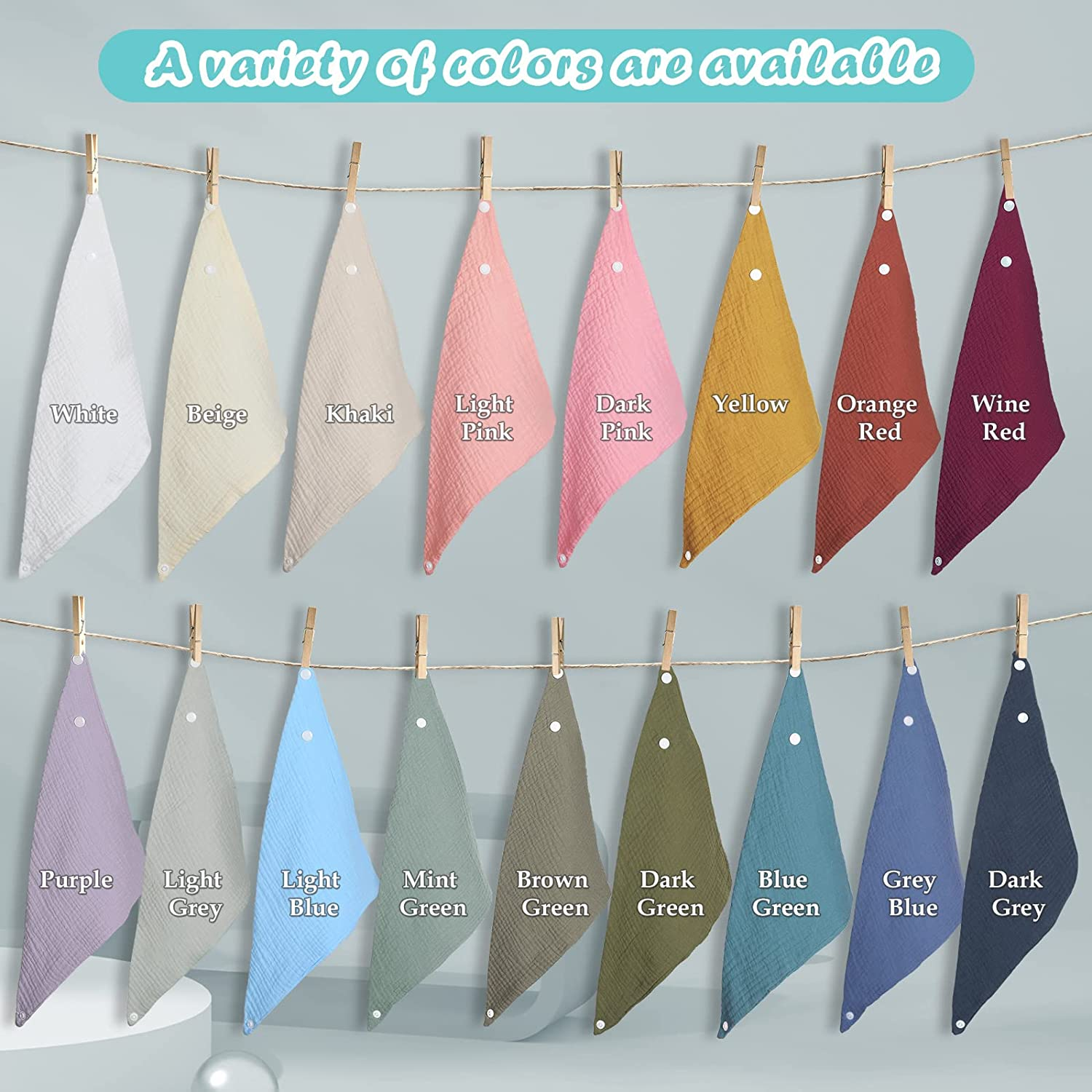 WD&CD Baby Bandana Drool Bib (4 Pack) Adjustable Absorbent Soft Snap Drool Bibs for Baby Girls and Boys-D image number 4