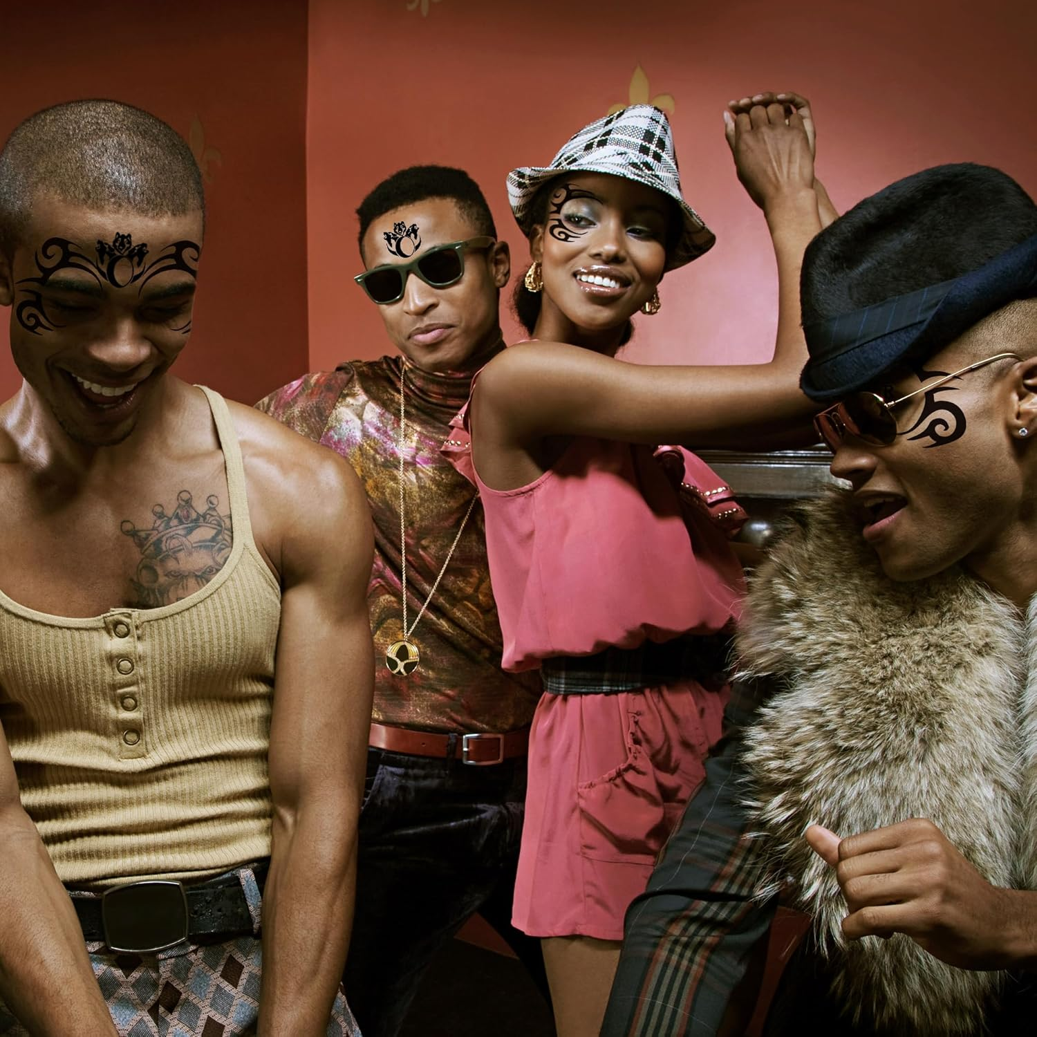 6 Sheets Temporary Tribal Face Tattoo, Waterproof Temporary Tattoos Halloween Tattoo Sticker for Men Women Tattoos image number 6