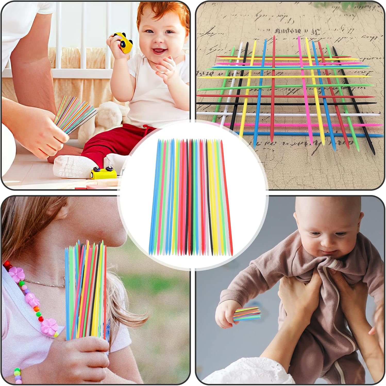 TOYANDONA 90Pcs Pick up Sticks Game Colorful Pick up Sticks Vintage Fine Motor Skill Game Toy for Kids Children Toddlers Family image number 3