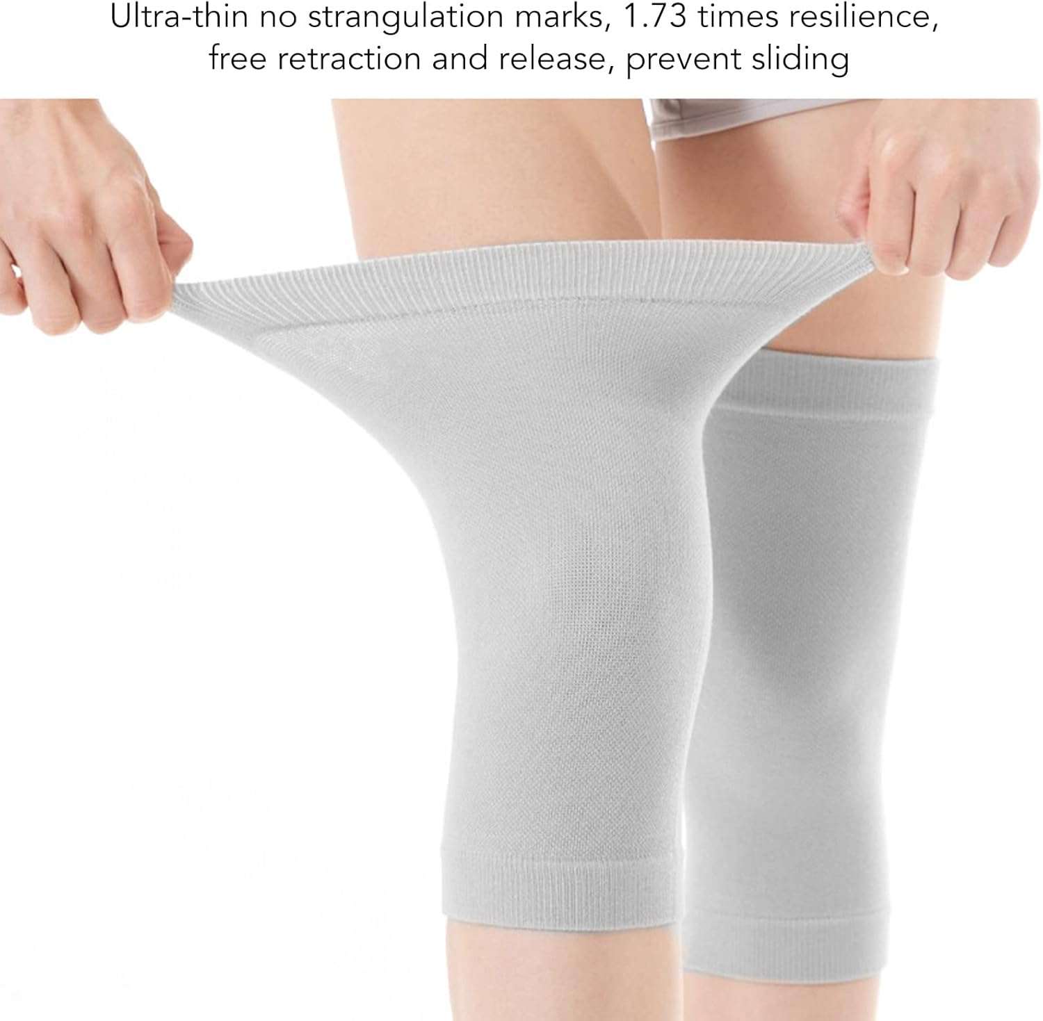 Knee Warmers, 2Pcs Elastic Windproof Breathable Knee Sleeves, Winter Soft Thermal Knee Braces, Skin Friendly Knee Compression Sleeves for Men, Women, Arthritis Knees(L) image number 6