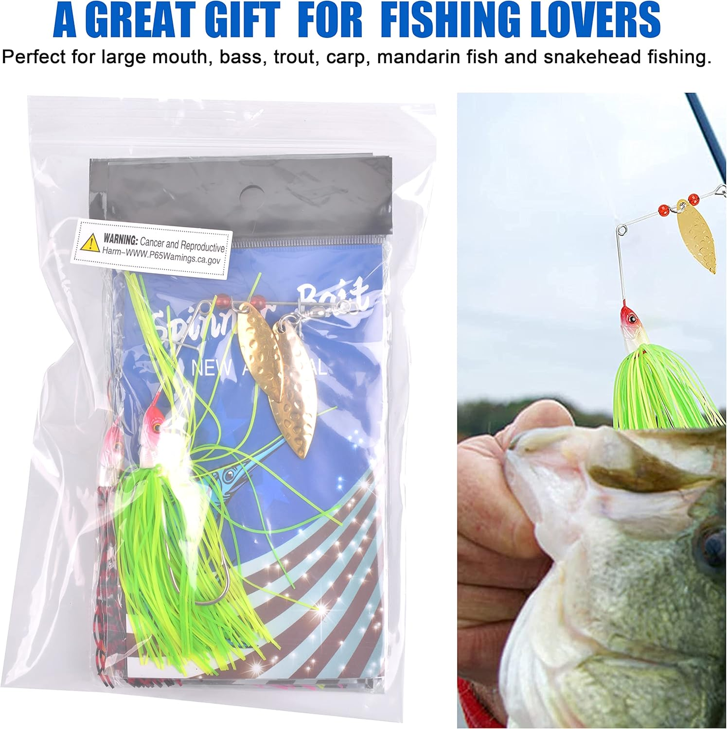 Spinner Baits Fishing Lures Kit, Hard Metal Buzz Bait Jigs Colorado Willow Leaf Spinnerbait Blades Swimbaits Fishing Tackle Spinner Bait for Bass Pike Trout Salmon Fishing - 9Pcs Spinner Baits image number 3