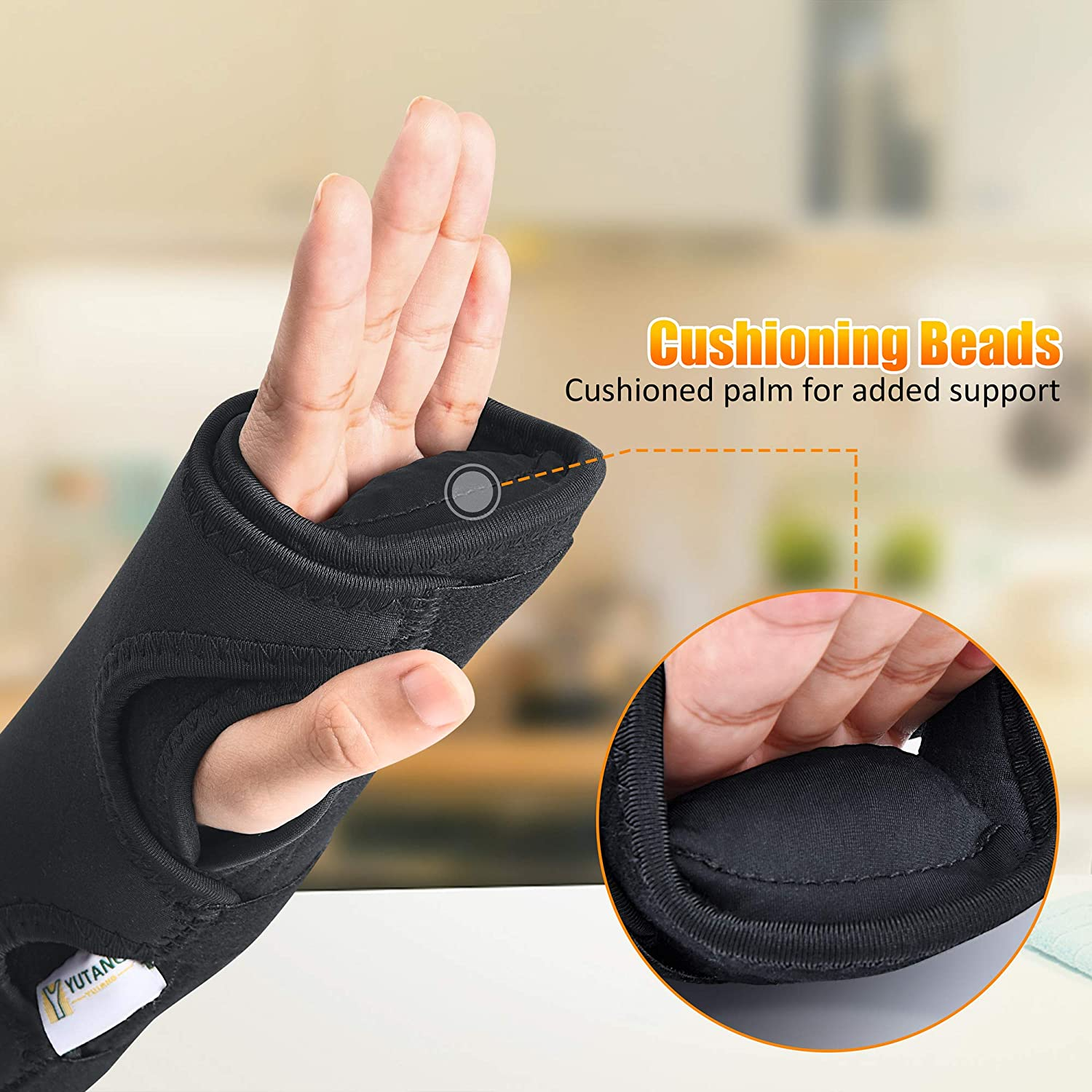Updated 2021 Wrist Brace for Carpal Tunnel, Night Sleep Wrist Support Brace, Wrist Splint, Great for Wrist Pain, Sprain, Sports Injuries, Joint Instability, Suitable for Left and Right Hands image number 4