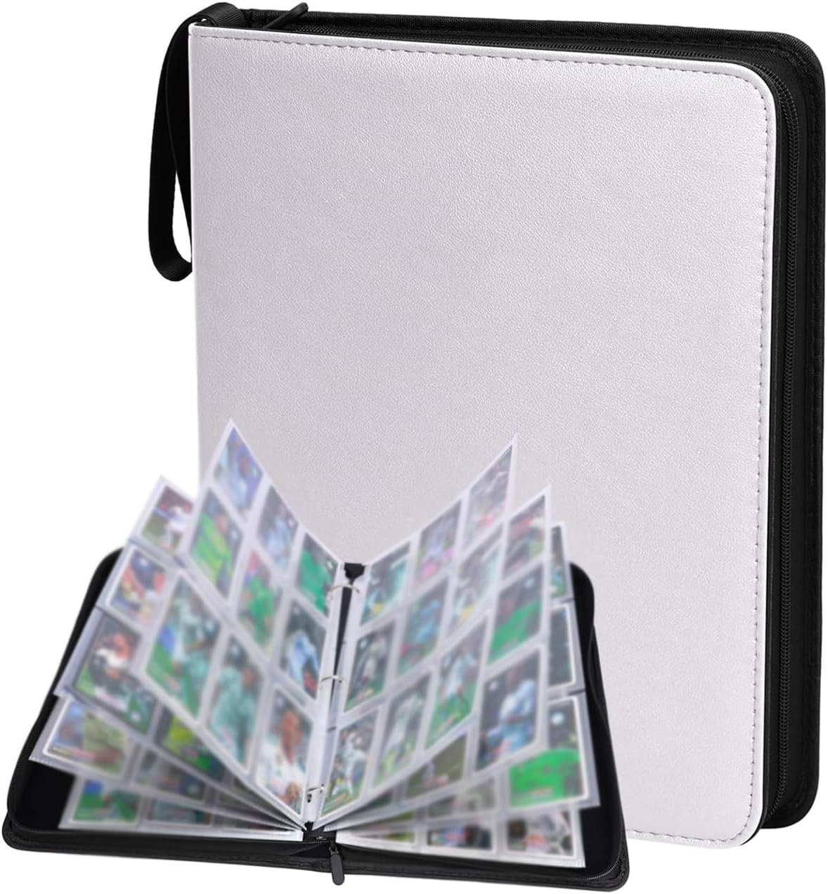 9 Pocket Card Binder, 900 Pockets Card Holder Folder Collector, Double Sided Pocket PU Card Collection Binder, Premium Zip Albums for MTG, TCG, Sports, Game Trading Cards (Green)