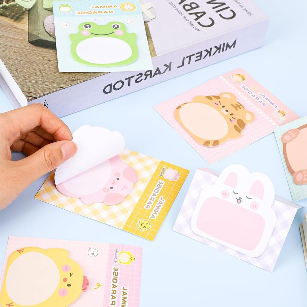 16Pcs Sticky Notes Cartoon Animal, Cute Self-Stick Note Pad Set, Mini Sticky Notes Set, Animals Sticky Notes, Mini Sticky Notes, Self-Adhesive Notes,Cute Sticky Notes Cartoon Animal Sticky Memo Pads image number 6