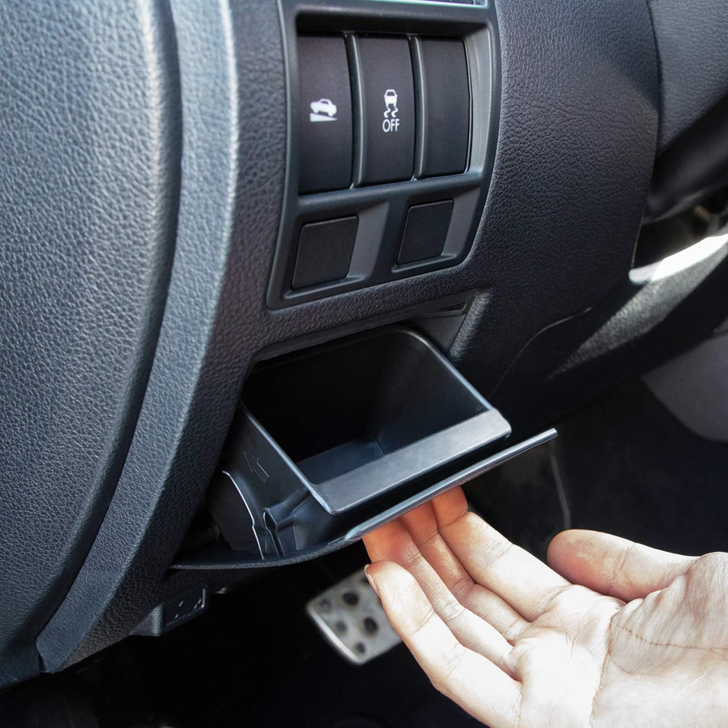 JKCOVER Interior Inner ABS Black Fuse Box Coin Container Storage Dash Tray Compatible with Subaru XV Crosstrek Forester Outback Legacy Impreza WRX STI Ascent (Black) image number 2