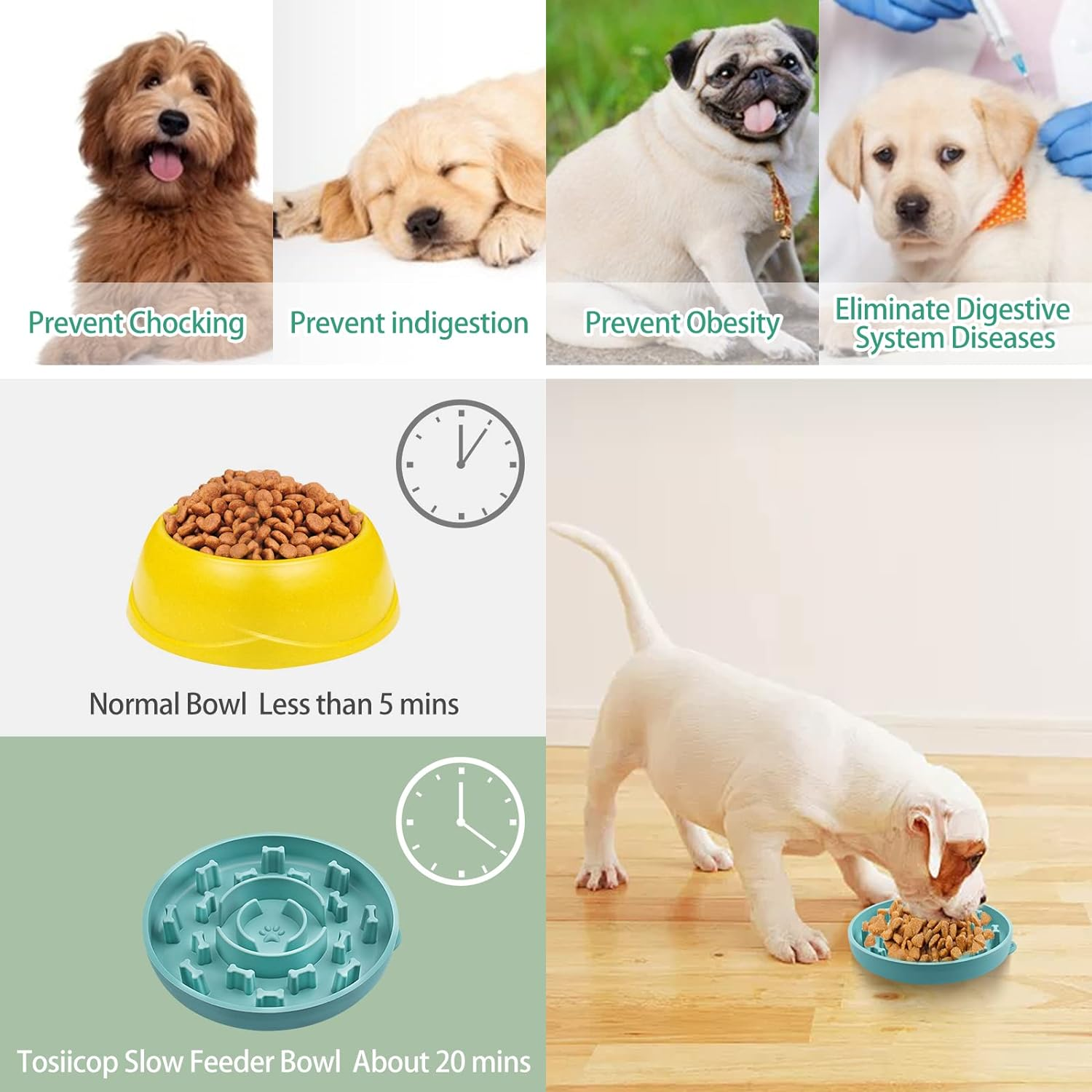 Slow Feeder Dog Bowl with Suction Cups Anti-Slip Silicone Anxiety Relief Dog Cat Bowl for Dog Bathing & Dog Training Healthy Pet Bowl Medium image number 6