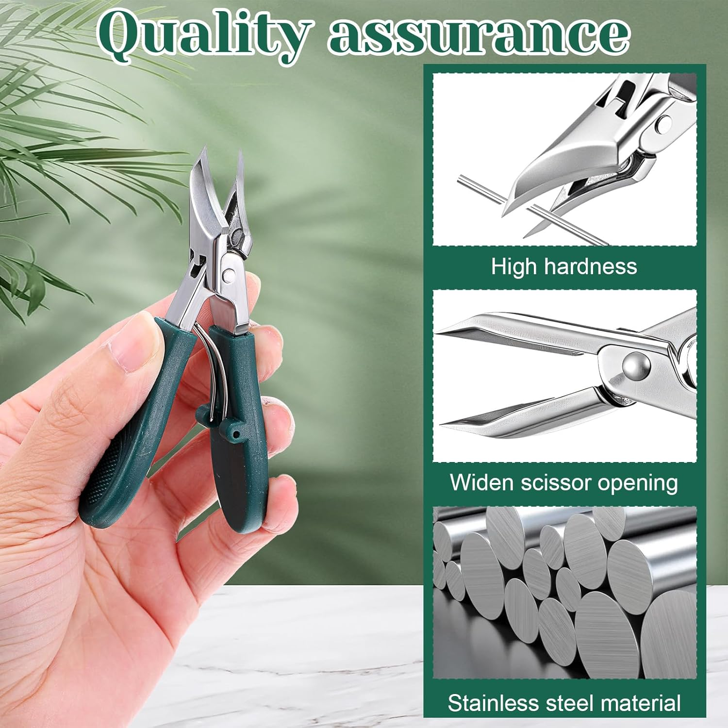 Splashproof 25&deg; Beveled Edge Nail Clippers 3-Piece Set Wide Jaw Opening Anti-Splash Slanted Nail Clipper Long Handle for Women Men Thick and Ingrown Nails Seniors Ingrown Toenail Care image number 5