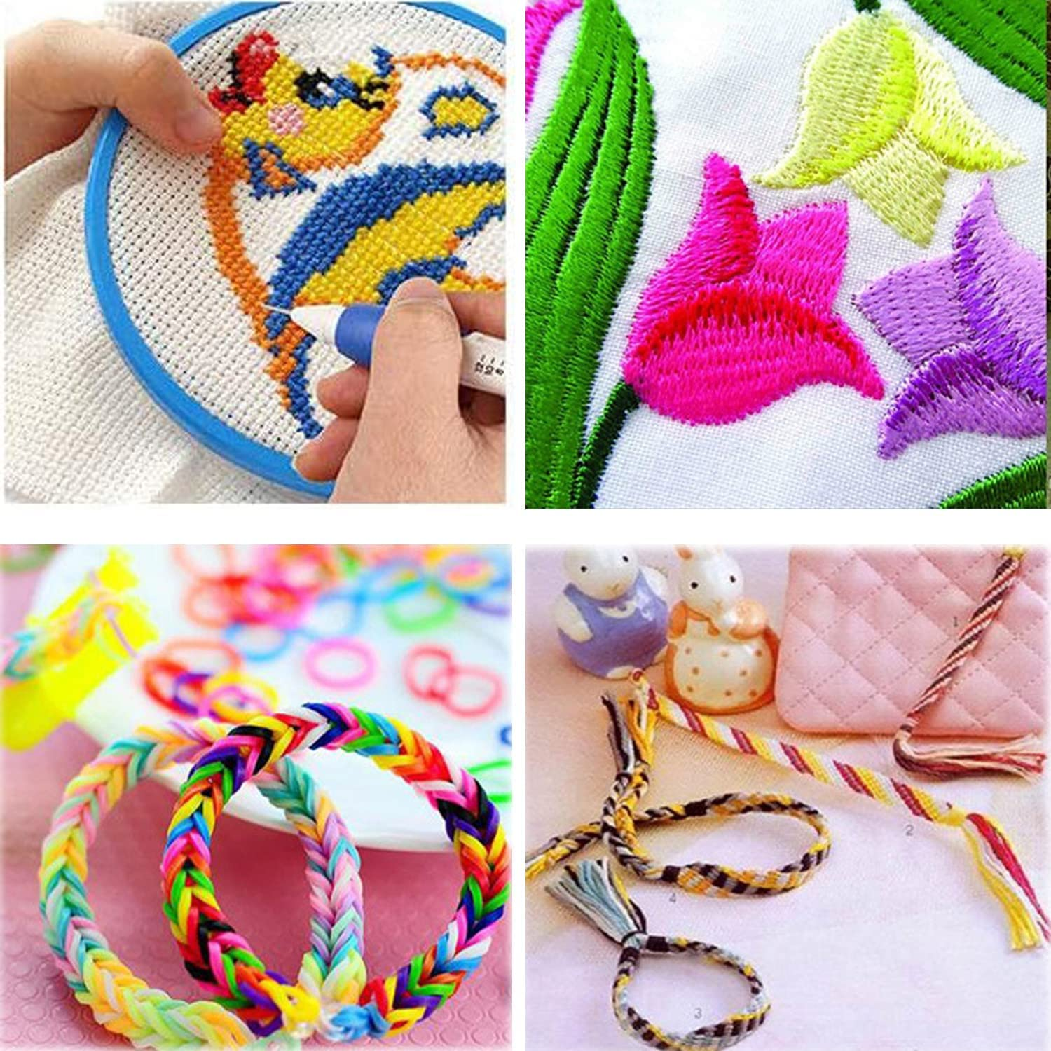 100 Skeins Multicolor Embroidery Floss, Cross Stitch Threads, 8M/8.75Yd Each, 6 Strands, Machine Washable, Perfect for DIY Projects image number 2