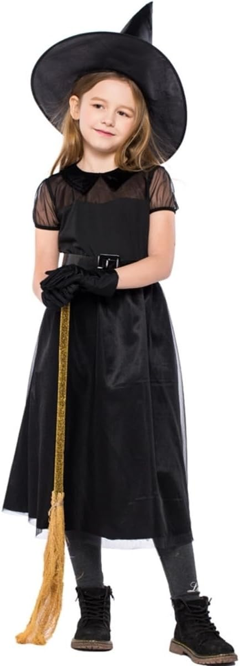 Costume Bay Wicked Witch Costume Halloween Book Week Dress up Spooky Outfit for Magic-Themed Trick-Or-Treat Cosplay Party Attire For - 01- Black Witch image number 3
