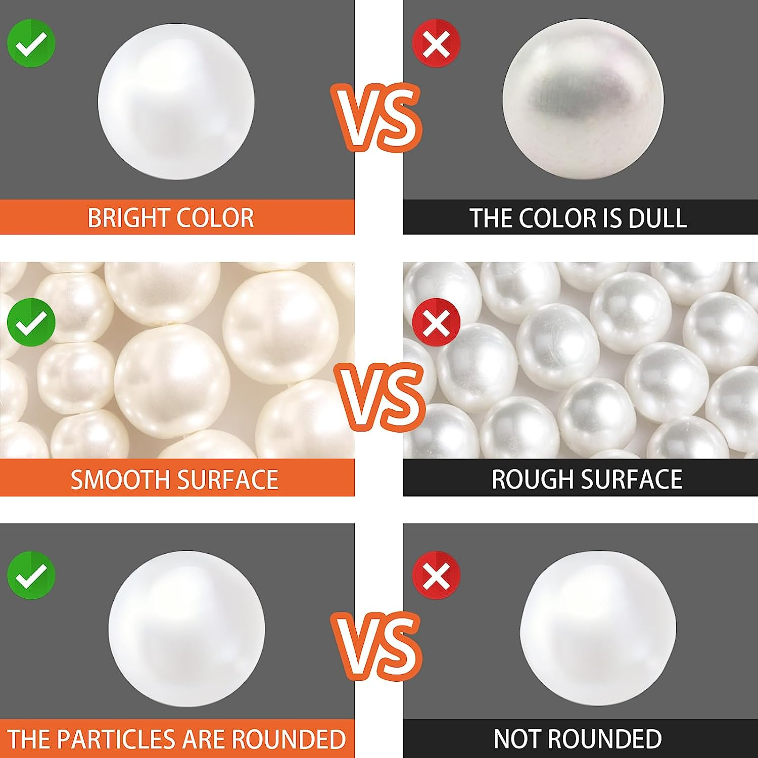 Tanstic 803Pcs White Pearl Beads Kit, 4Mm 6Mm 8Mm 10Mm 12Mm Ivory Pearl Craft Beads with Hole, round Loose Pearls with Tweezer, Crystal String and Scissor for Jewelry Making DIY Crafts