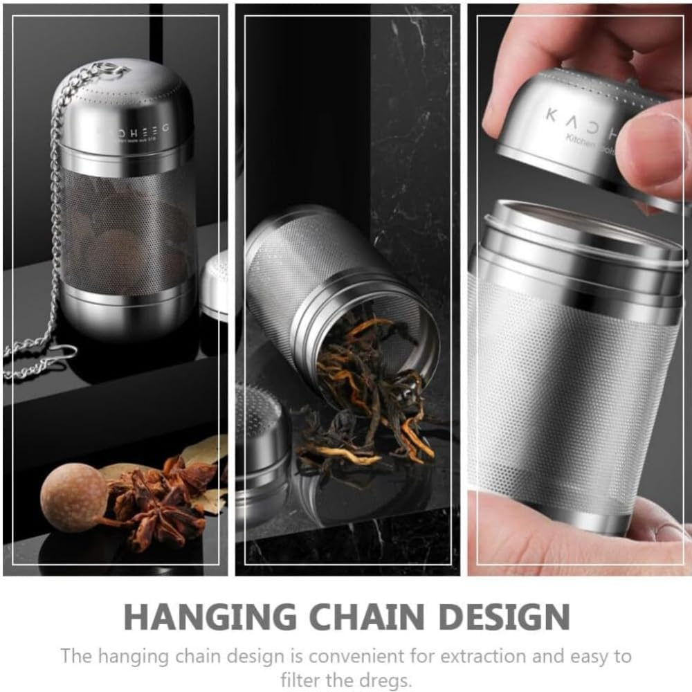 DACUAN Tea Infuser for Loose Tea, 1 Pack Stainless Steel Tea Ball Infuser with Chain, Tea Ball Strainers, Spices Infuser, Extra Fine Mesh Tea Infusers for Brewing Loose Tea, Spices (S) image number 5