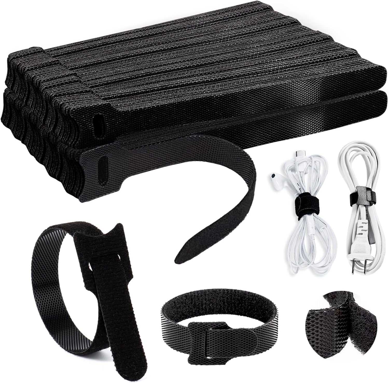 120Pcs Reusable Cable Ties Straps 6 * 1.2" Wire Ties Strap, Multi-Purpose Cable Management Cord Organizer, Adjustable Tidy Zip Ties Replacement for Computer, Electronics, Home, Office image number 3