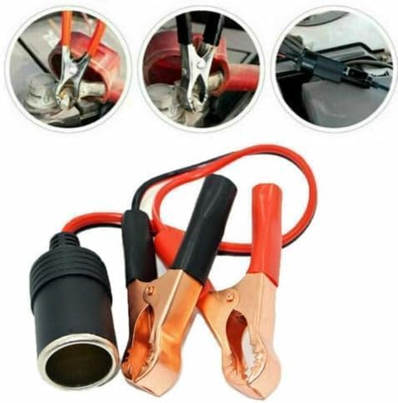 10A Car Cigarette Lighter Socket to Battery Alligator Clips Power Adapter Clamp Clip Charging Cable 12V image number 3