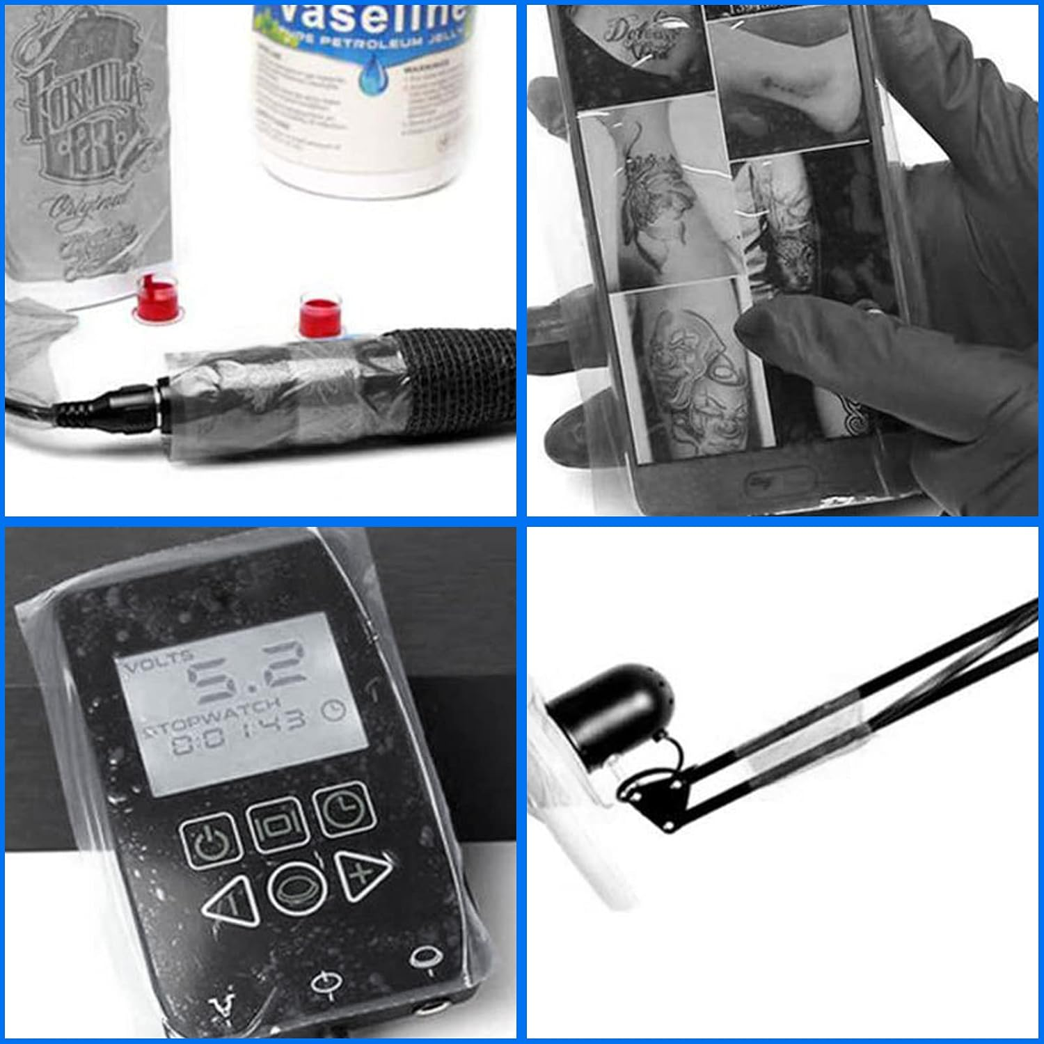 Barrier Film, Disposable Tattoo Barrier Film, Tattoo Cling Film, Barrier Tape, Waterproof Film, Sticky Wrap, Protective Film for Dental Materials, Tattoo Accessories, 1200 Sheets/Roll Film (Black) image number 6