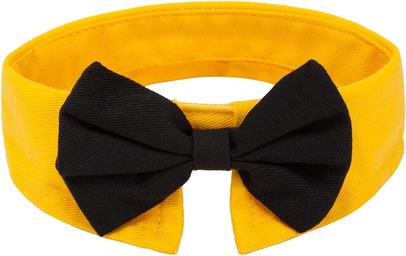 ZTON Handcrafted Adjustable Formal Pet Bowtie Collar Neck Tie for Dogs & Cats (S, Black 1) image number 0