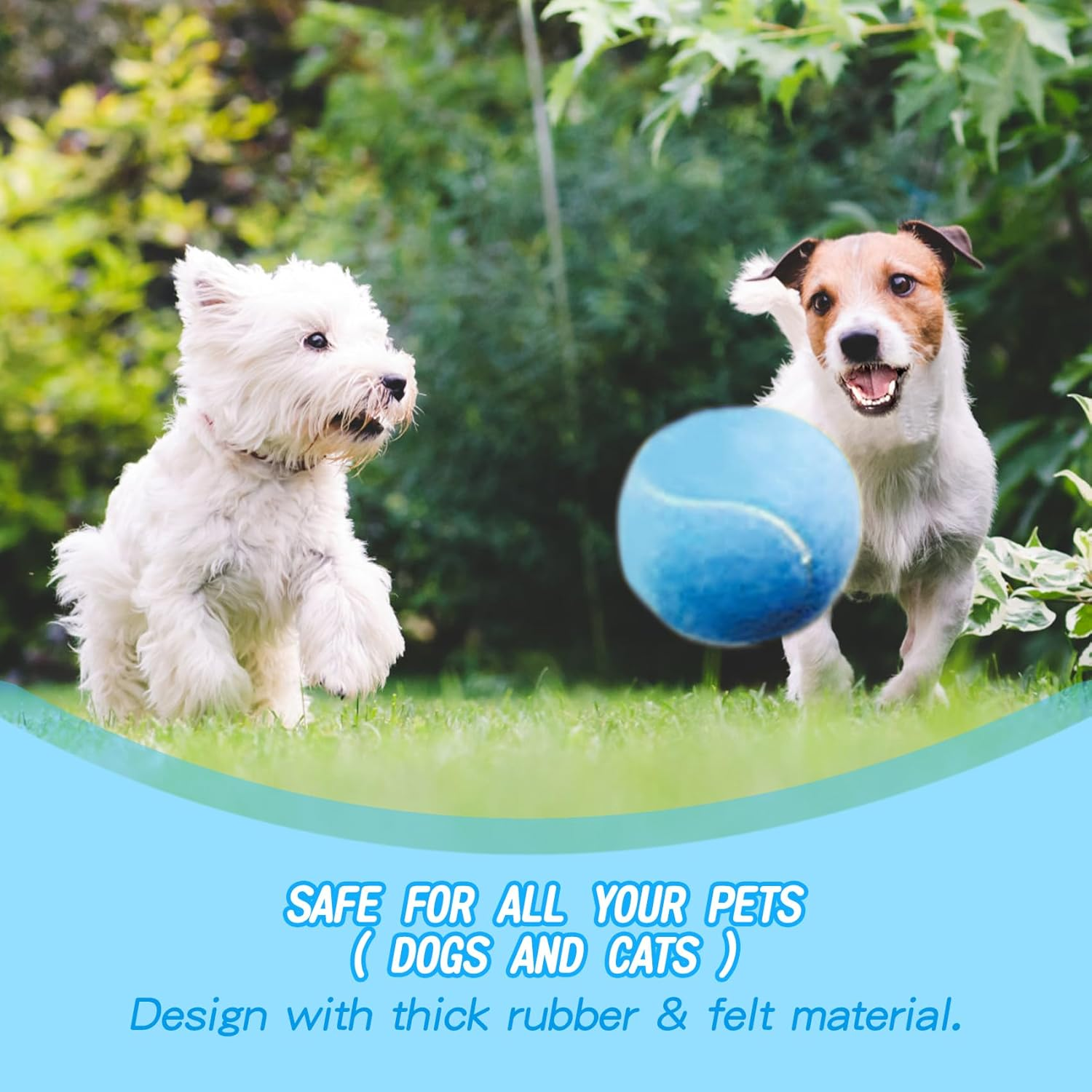 Susu & Wuwu Giant Tennis Ball for Dogs Yellow Big Tennis Ball for Dog Birthday Gift 9.5" Pet Toy Balls for Small/Medium/Large Dogs image number 5