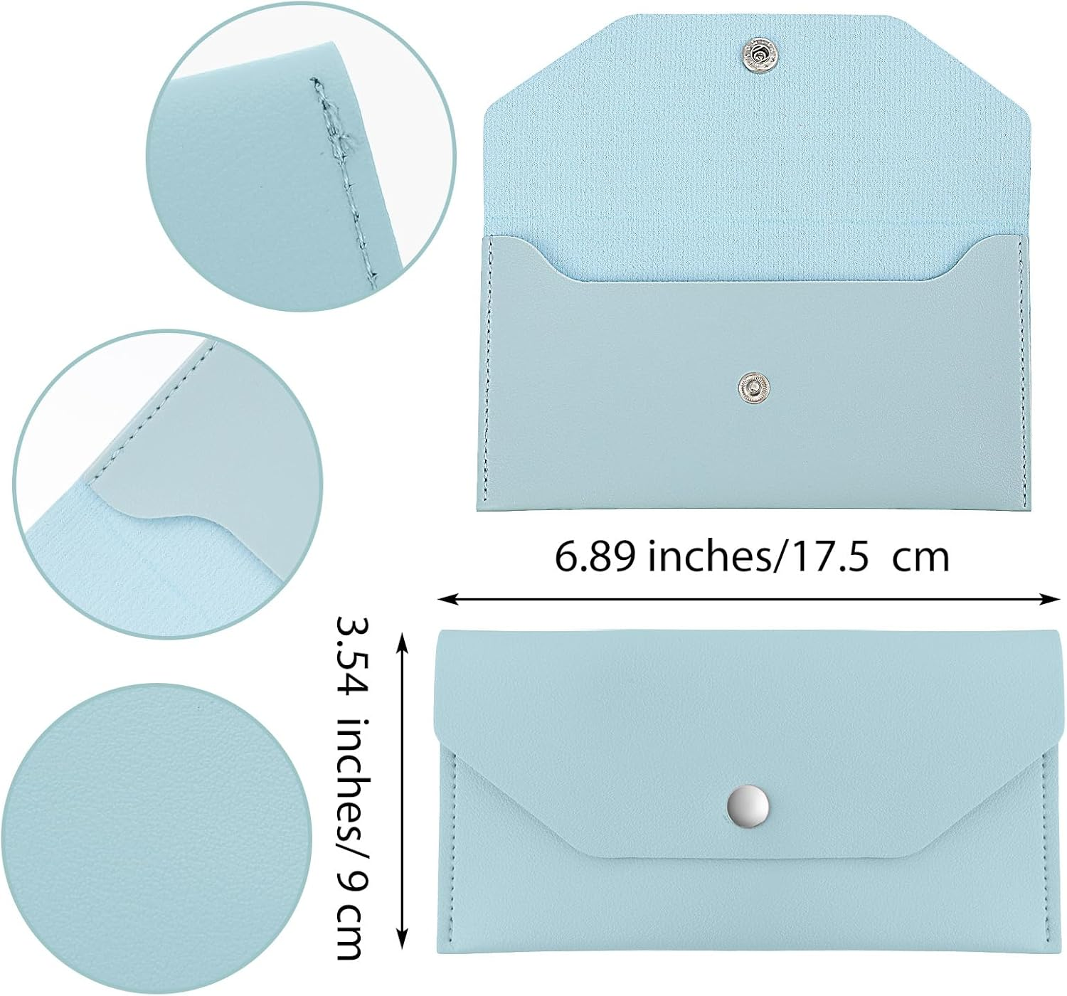 Teaaha Cash Wallet Genuine Leather Money Stuffing Wallets Organizer Reusable Budget Envelope Wallet Retro Clutch Wallets for Men Women Cash Check Billing, Minimalist Design image number 4