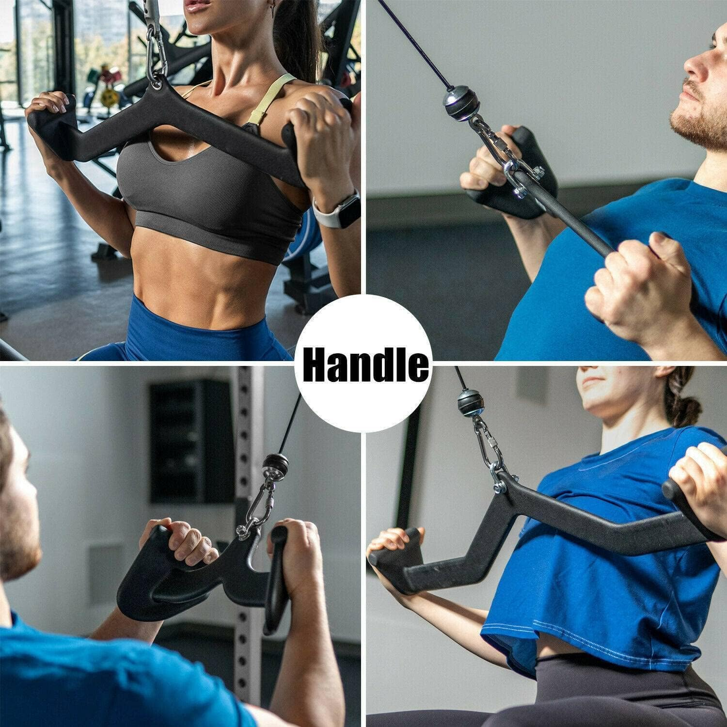 Cable Pulley Attachment Cable Pulley Accessories Exercise Machine Accessories LAT Pull-Down Bar V-Grip Tricep Grip Handle Inverted