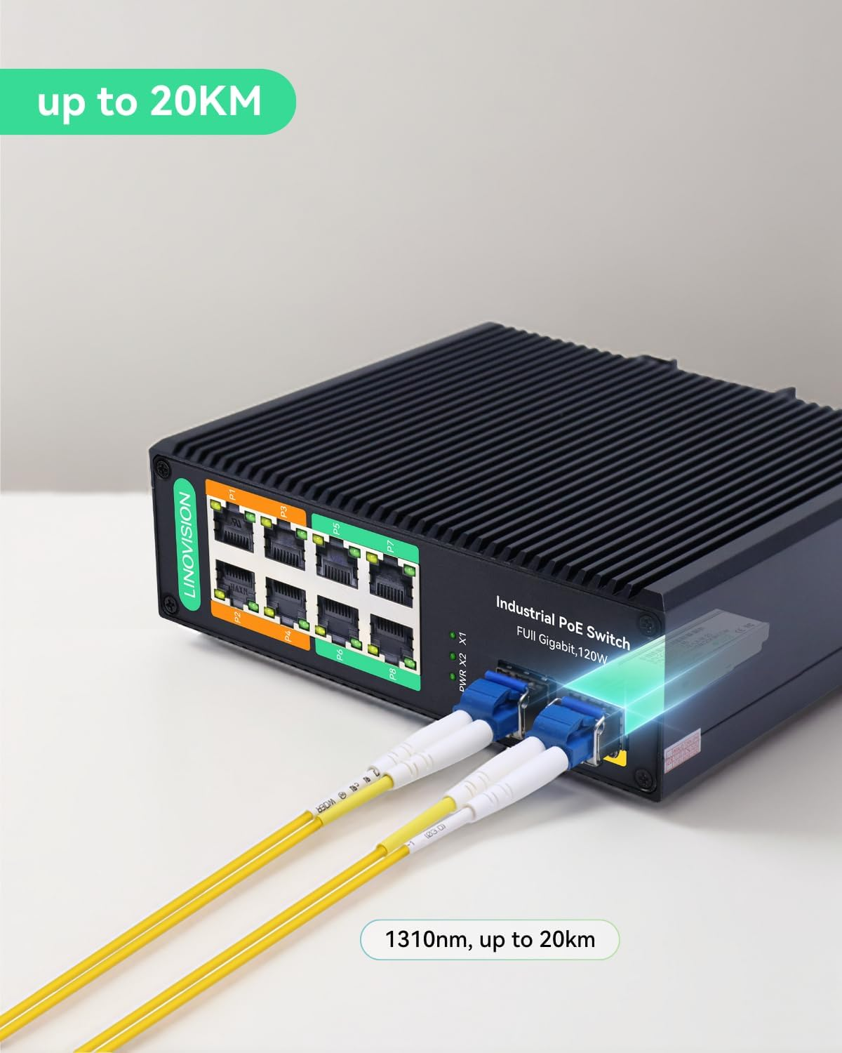 LINOVISION 1.25G SFP Module, 1000Base-Lx, 1310Nm SMF, up to 20Km, Dual LC Fiber, SFP Transceiver for Cisco, D-Link, Supermicro, Netgear, Fortinet, Tp-Link and Ubiquiti UNIFI Switches