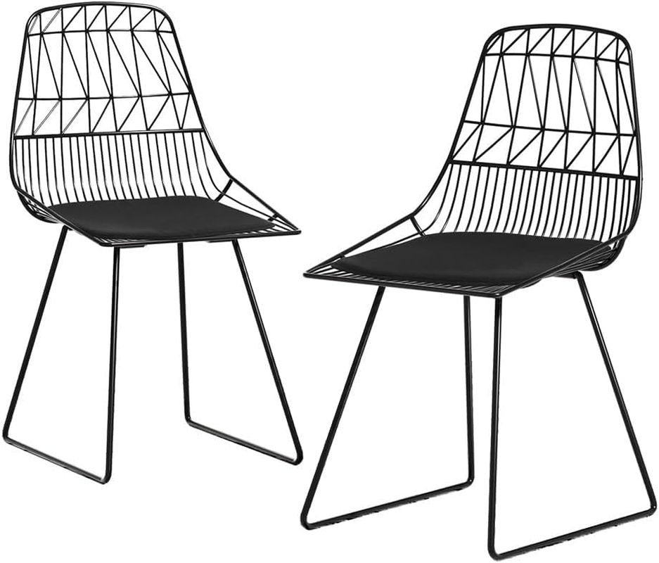 Gardeon Set of 2 Outdoor Dining Chairs, Steel Frame Patio Deck Chair Lounge Garden Furniture Seating Backyard Indoor, Water-Resistant All Weather with Ventilated Backrest Black image number 1