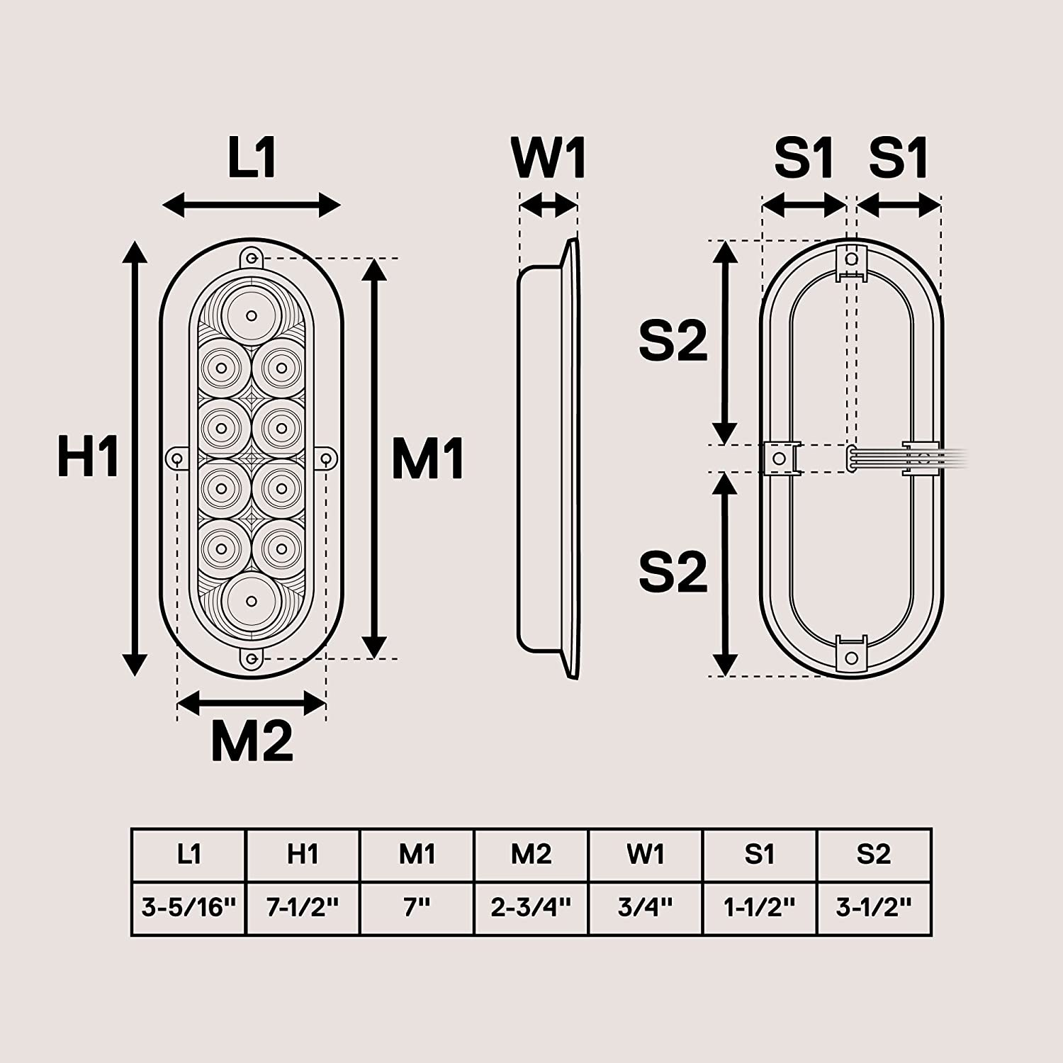 TRUE MODS 2Pc 6 Inch Amber Oval LED Trailer Tail Light Kit [DOT FMVSS 108 SAE I6P] [Surface-Mount] [IP67 Waterproof] [Park & Turn Signal] Yellow Orange Marine Trailer Lights for Boat Trailer RV Trucks image number 5