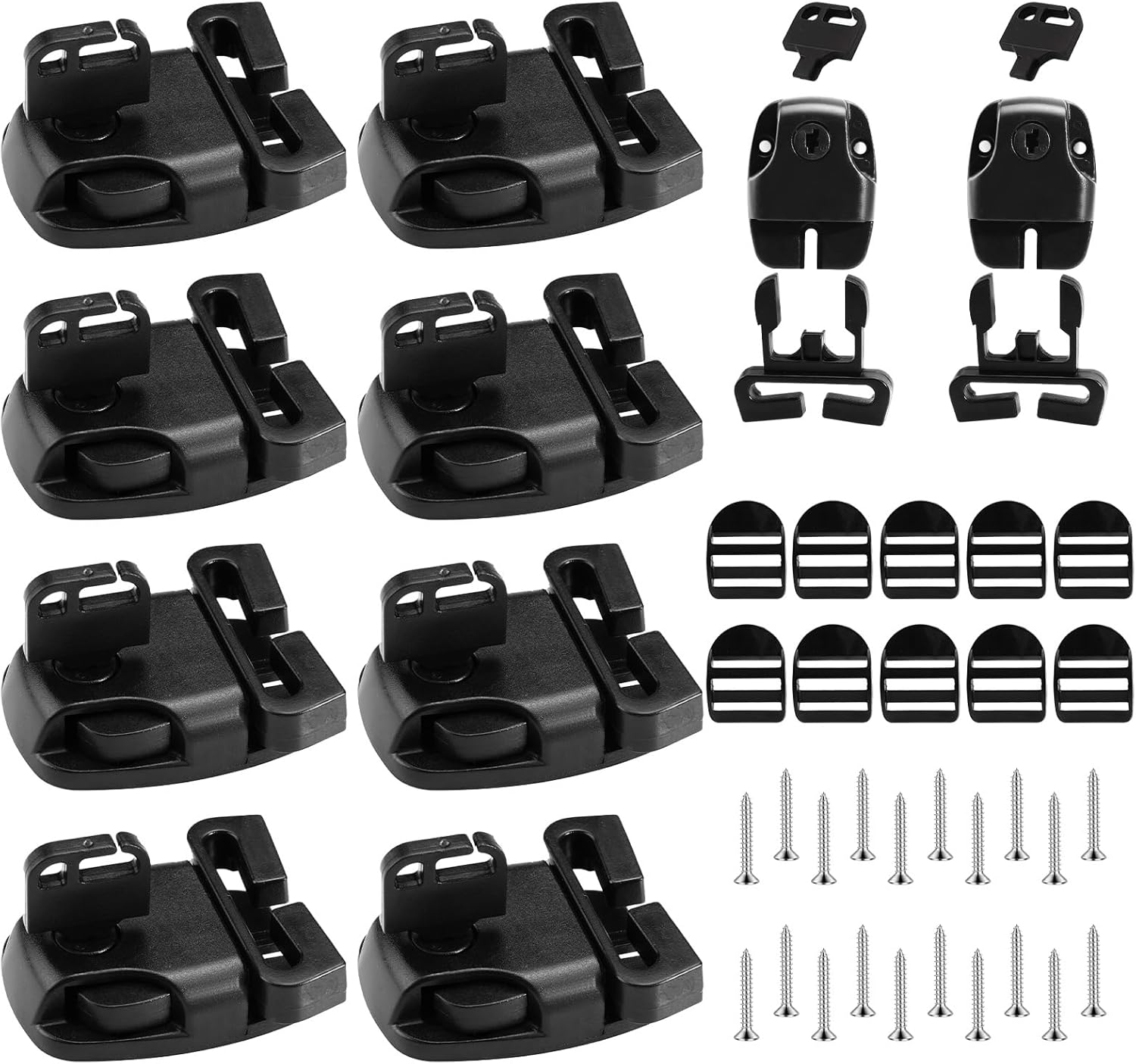 10 Pack Black Hot Tub Cover Clips with Screws, Hot Tub Cover Broken Latch Repair Kit, Hot Tub Cover Clips Replacement, Hot Tub Clips for Cover for Spa Cover Straps (Black)