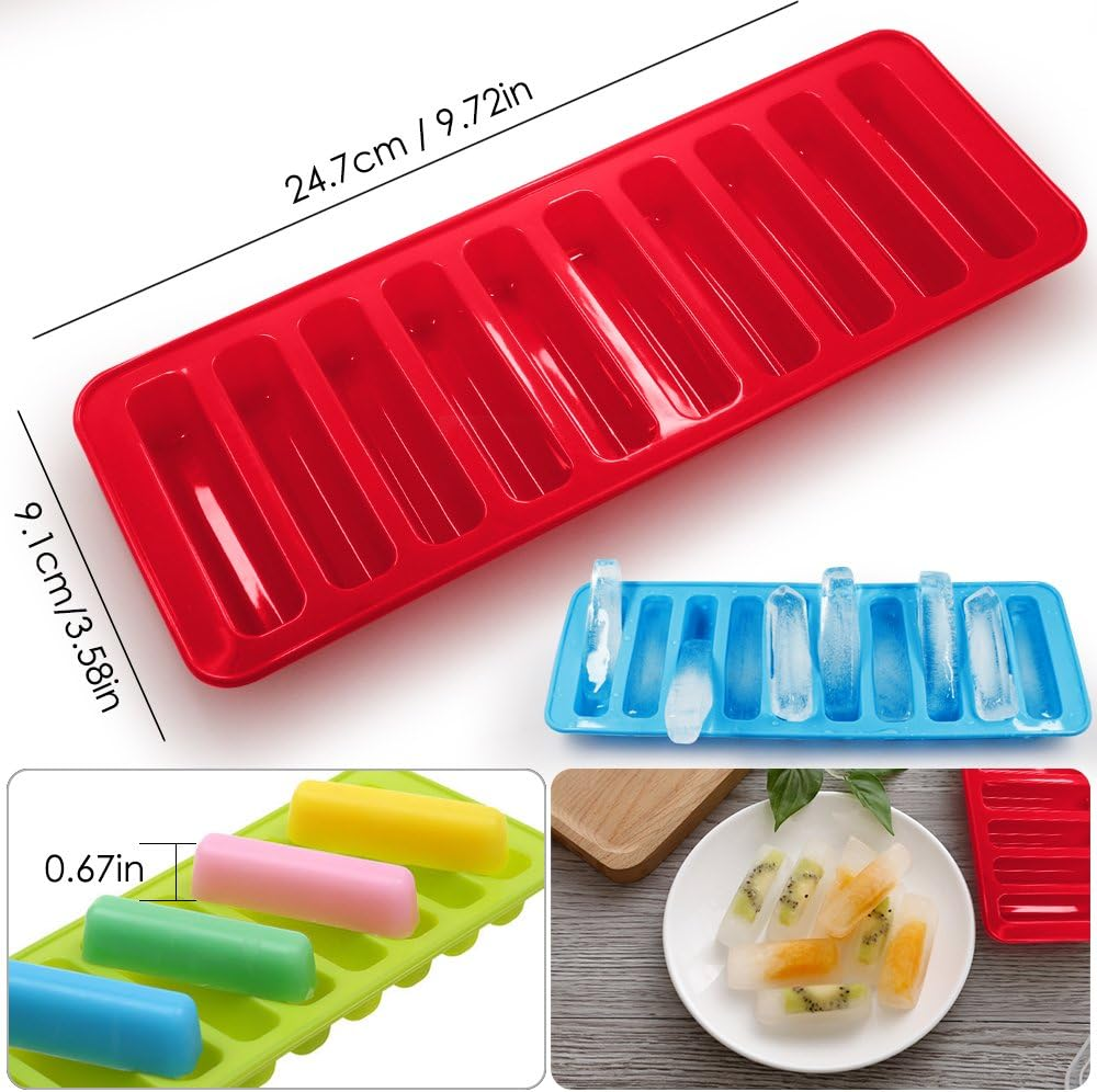 (Tube) - Ice Tube Making Trays, Perfect Ice Cube Sticks Moulds for Small Mouth Sport Water Bottles, Bottled Soda, IHUIXINHE Silicone Ice Stick Tray Set of 4 Packs, 40 Ice Sticks image number 1