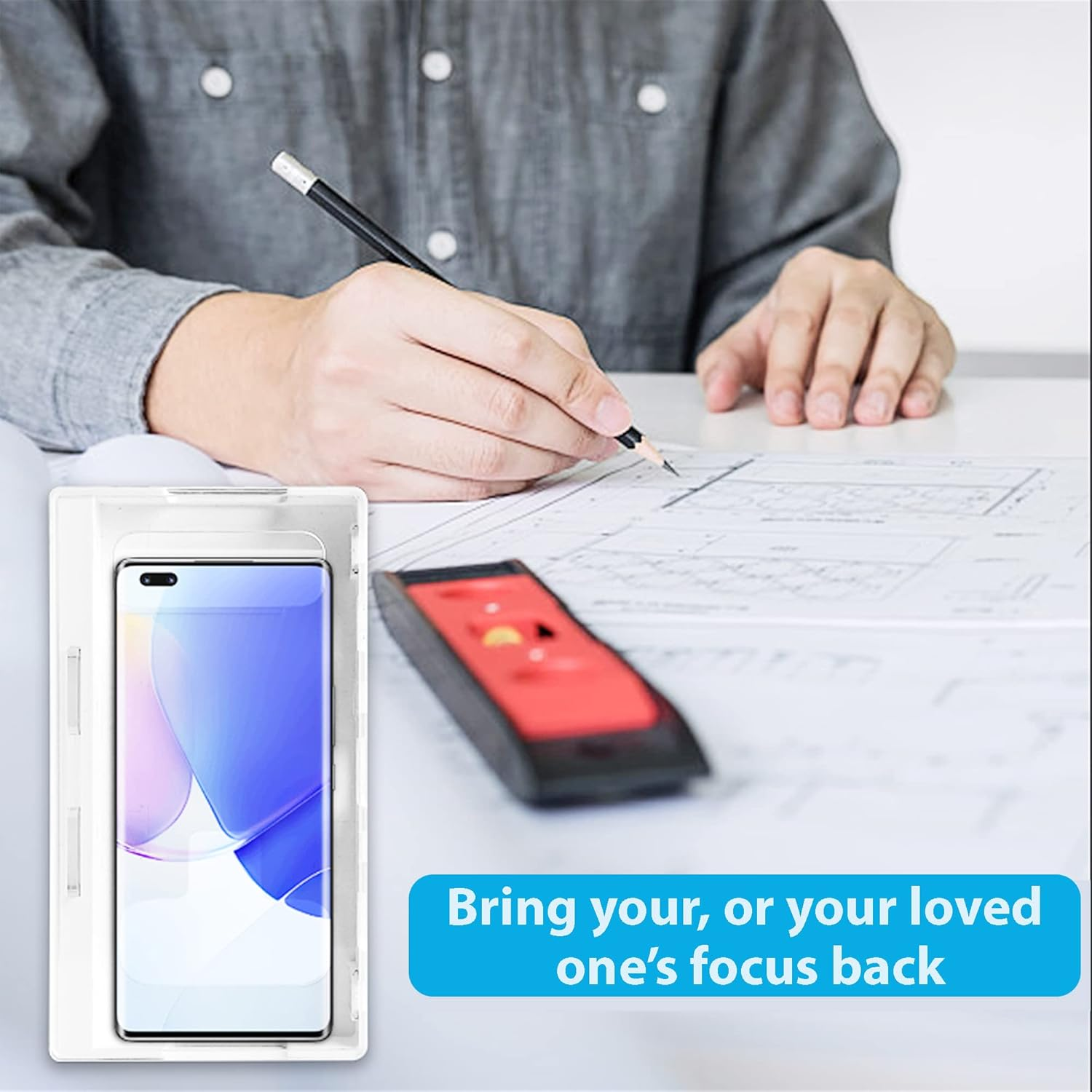 Cell Phone Lock Box - Portable Jail with 2 Keys to Reduce Kid'S & Student'S Screen Time - Self-Control Locking Device to Boost Productivity for Iphone, Samsung, Google Clear