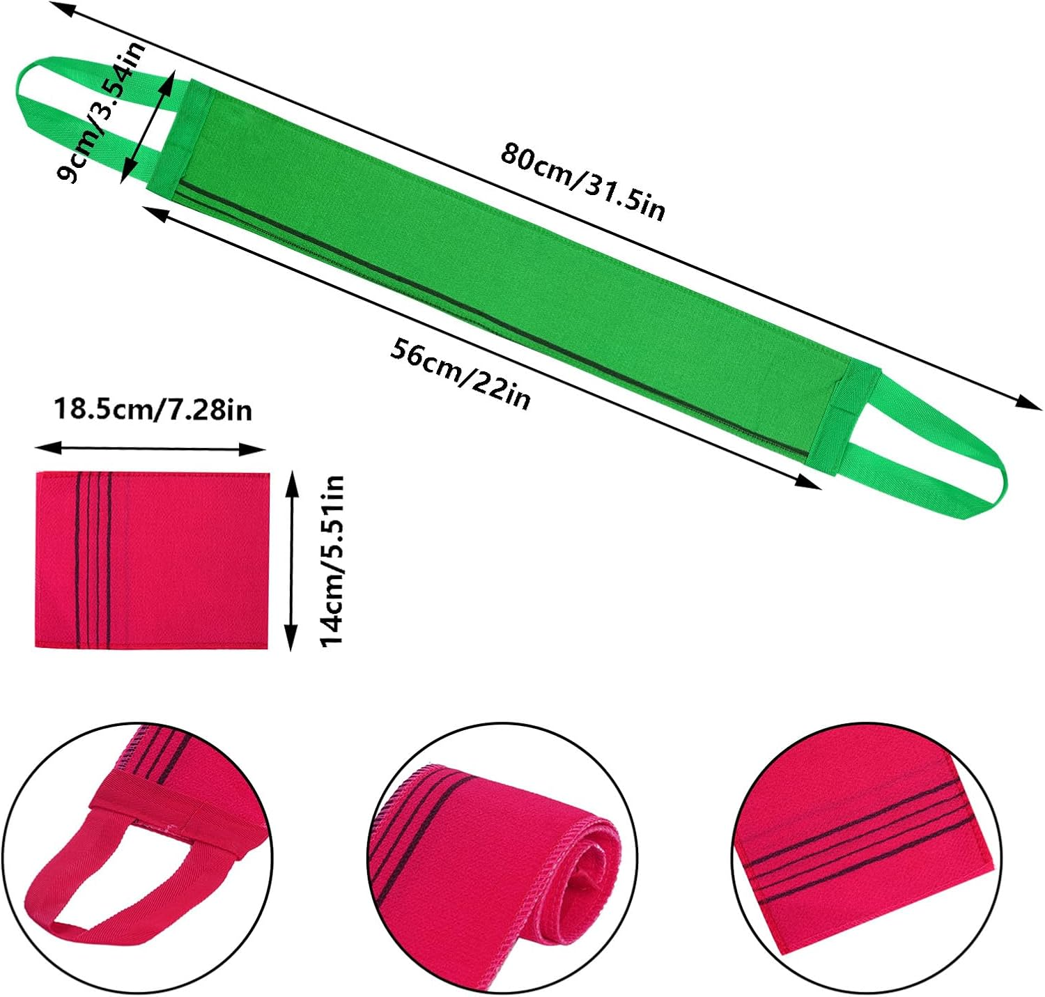 6Pcs Korean Exfoliating Mitt and Washcloth Body Back Scrubber Asian Exfoliating Bath Washcloth for Women Men Shower Washing image number 5