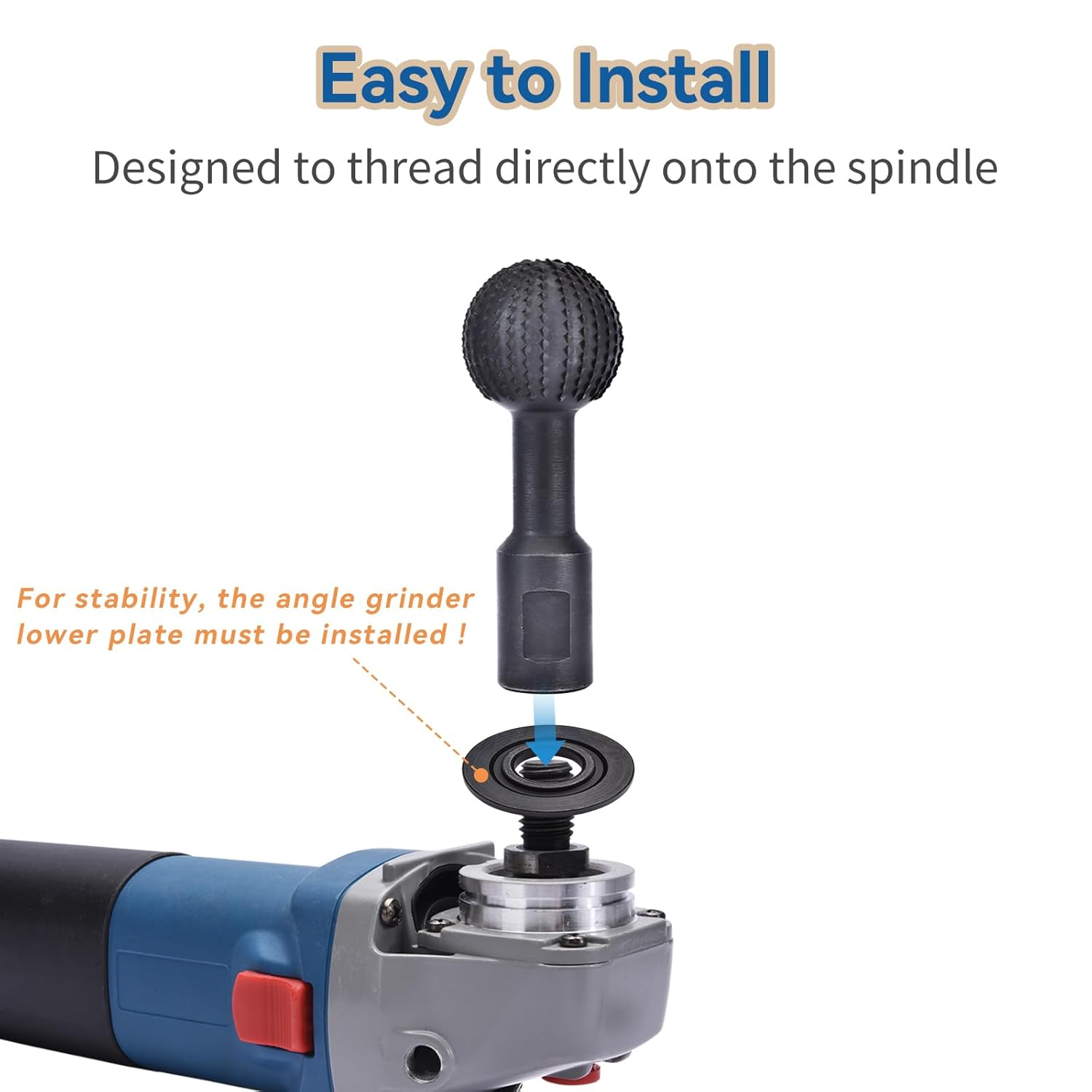 Jonphoe Sphere Rotary Burr with 5/8-11 Threads for 4 1/2" and 5" Angle Grinder, Carbon Steel Ball Gouge Angle Grinder Attachments for Woodworking Polishing Engraving image number 4