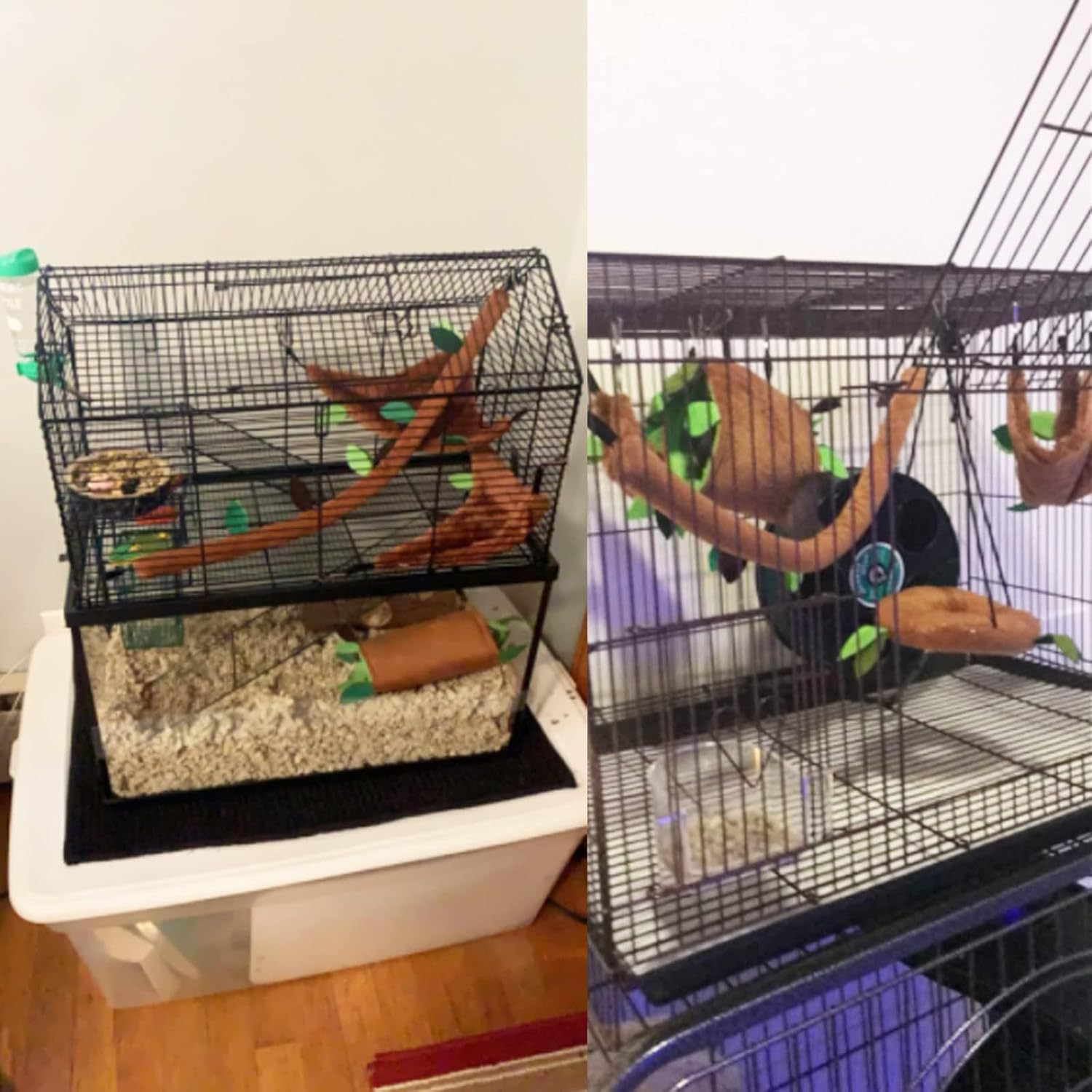 Hamster & Guinea Pig Hammock, Hanging Warm Bed & Tunnel for Small Animals, Cage Accessories for Rats, Sugar Gliders, Squirrels, and More &ndash; Fun Swing and Playhouse image number 4