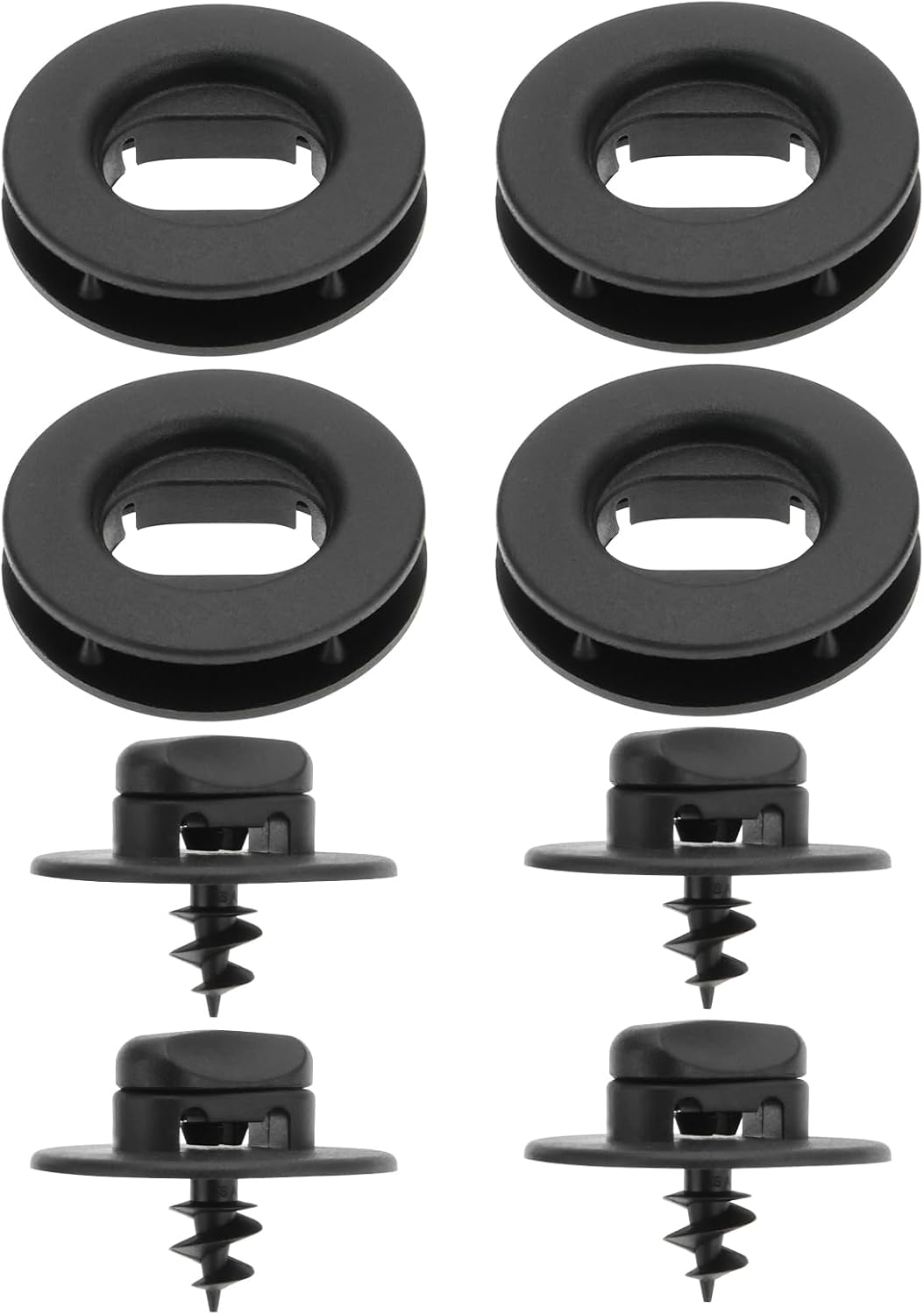 Ecsing 4 Sets of Car Floor Mat Brackets Hole Rotation Buttons Foot Mat Fixing Clips 3D0864851B 3D086485171N Compatible with Volkswagen Compatible with Skoda image number 3