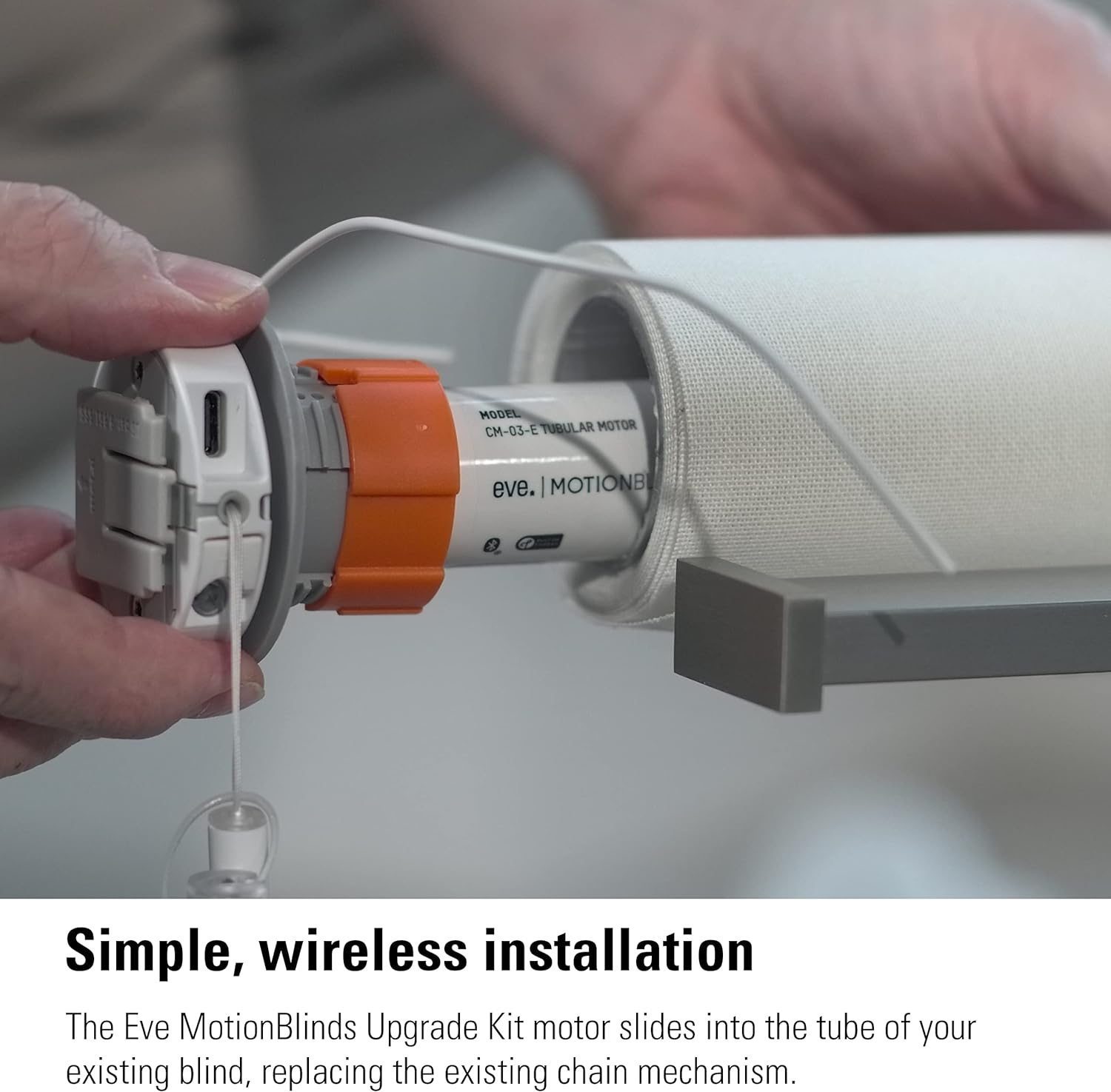 Eve Motionblinds Upgrade Kit for Roller Blinds (Apple Home) &ndash; Motor to Upgrade Existing Indoor Blinds, Schedules, No Bridge, Bluetooth/Thread image number 2