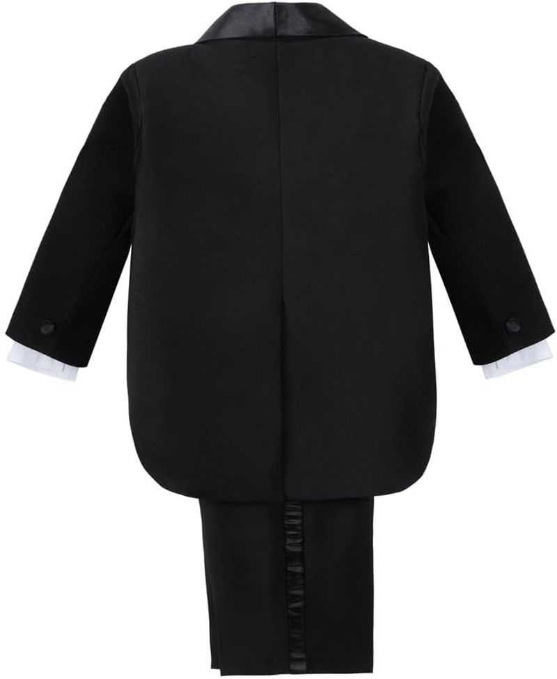 Dressy Daisy Baby & Toddler Boys Tuxedo Suits & Blazers Wedding Outfit Set Formal Occasions Smart Wear for 3 Months to Size 4, Black White Ivory