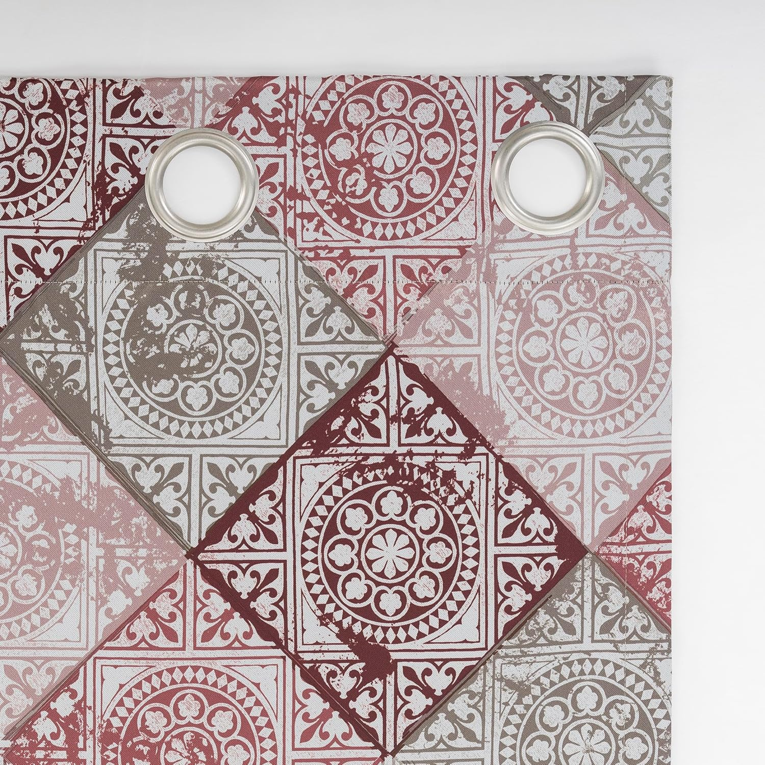 Sun Zero Reardon Global Medallion Print Energy Saving Grommet Curtain Panel, 54" X 95, Rosewine image number 4